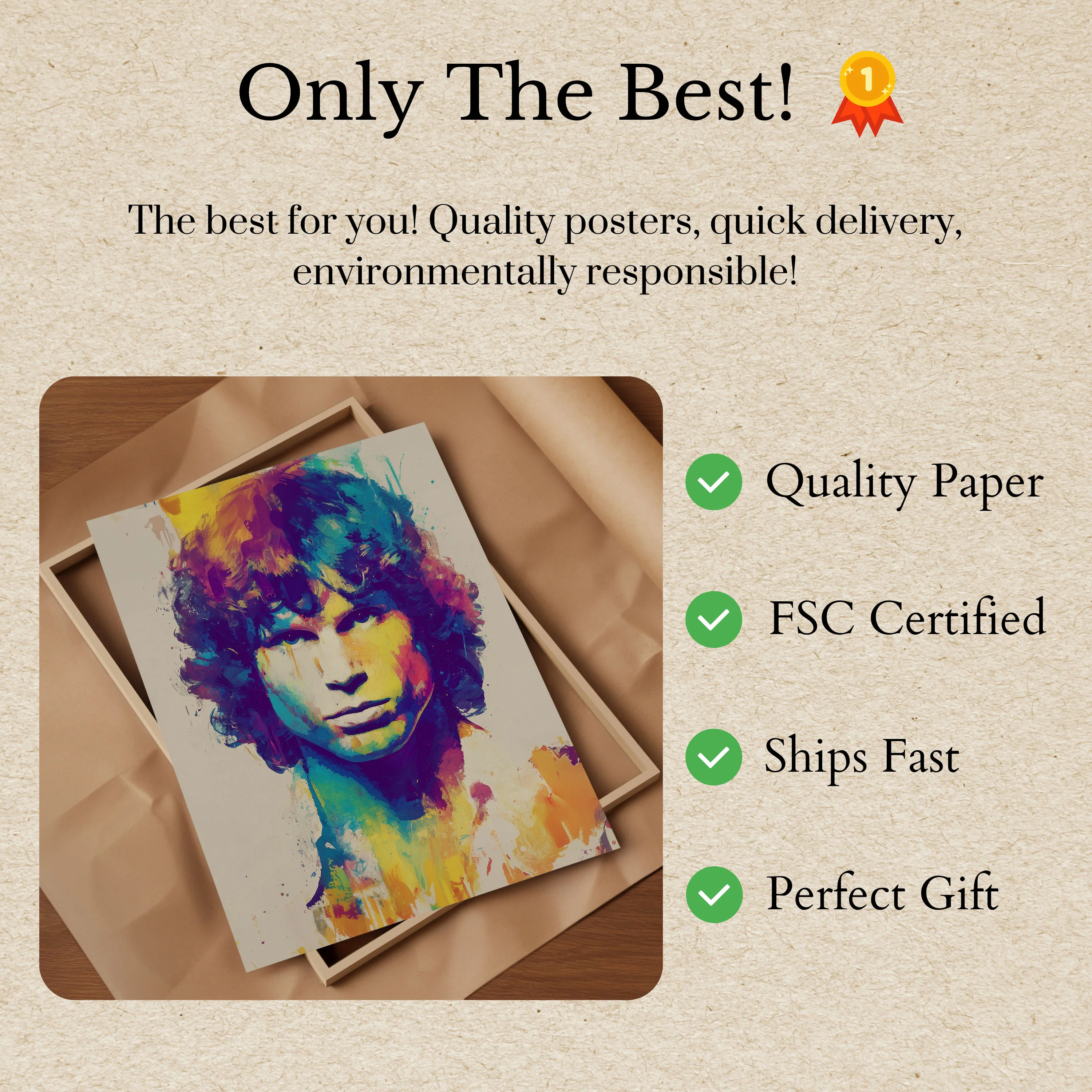 Colorful Jim Morrison Artistic Poster - Image 3