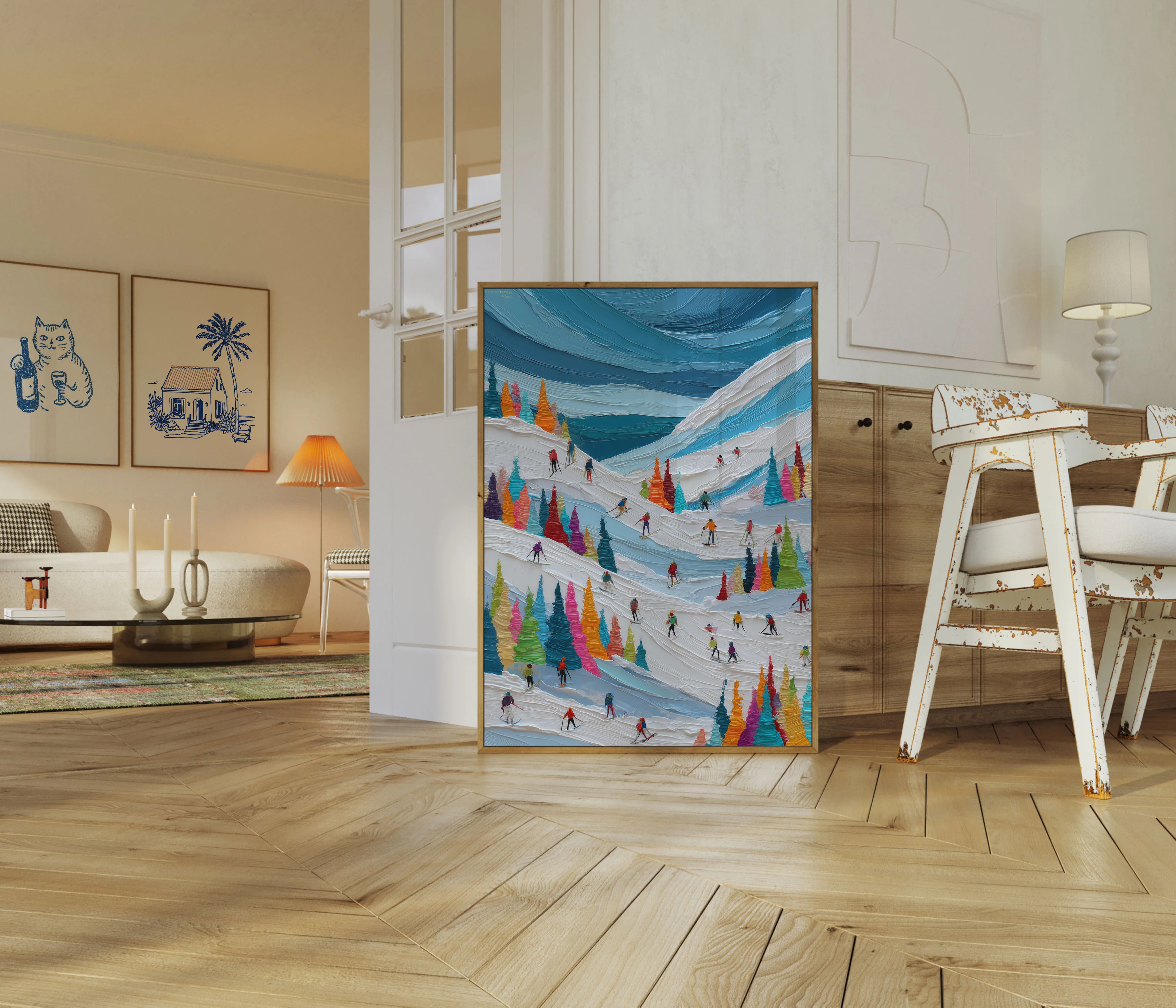 Colorful Ski Slopes Winter Poster - Image 5