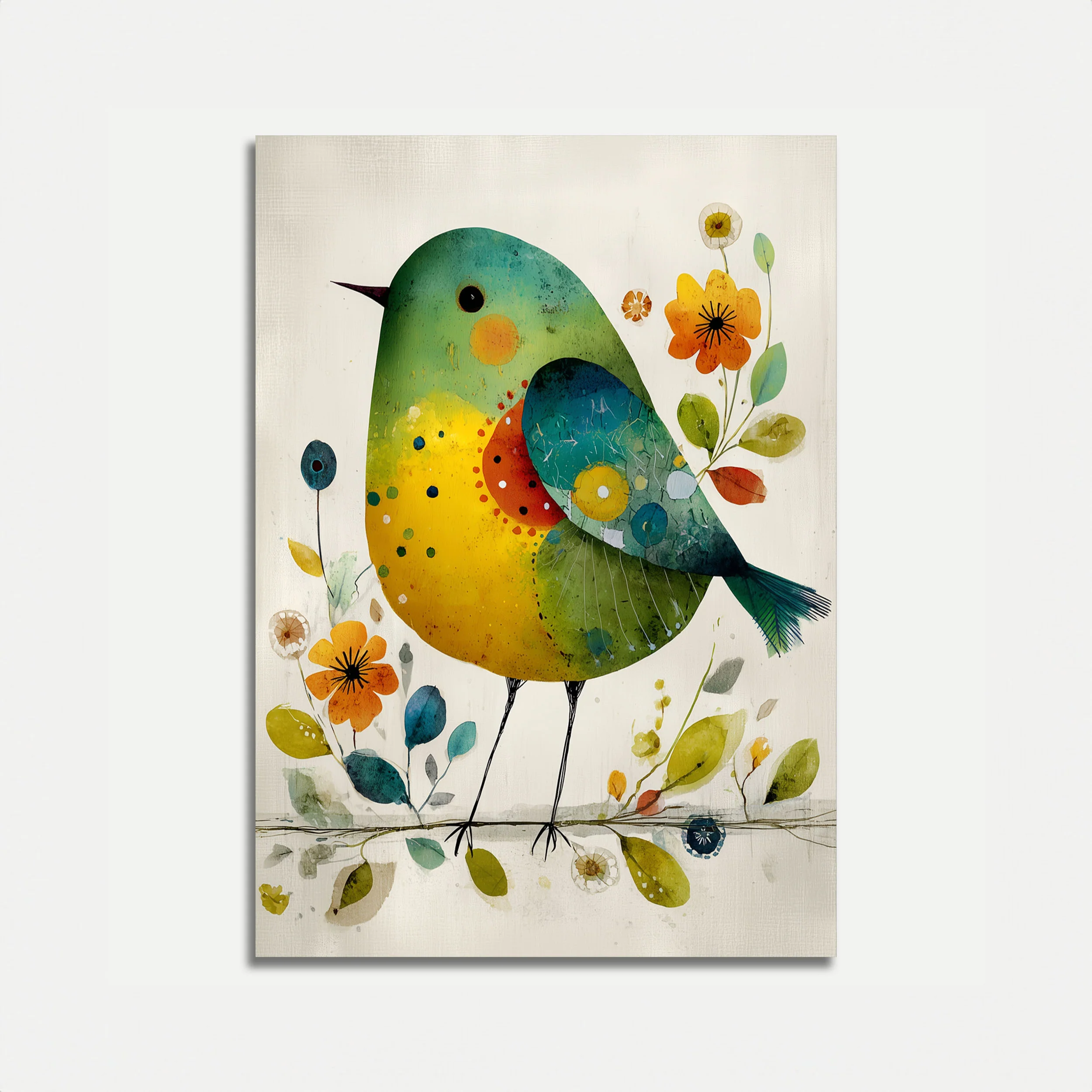 Colorful Watercolor Bird Poster