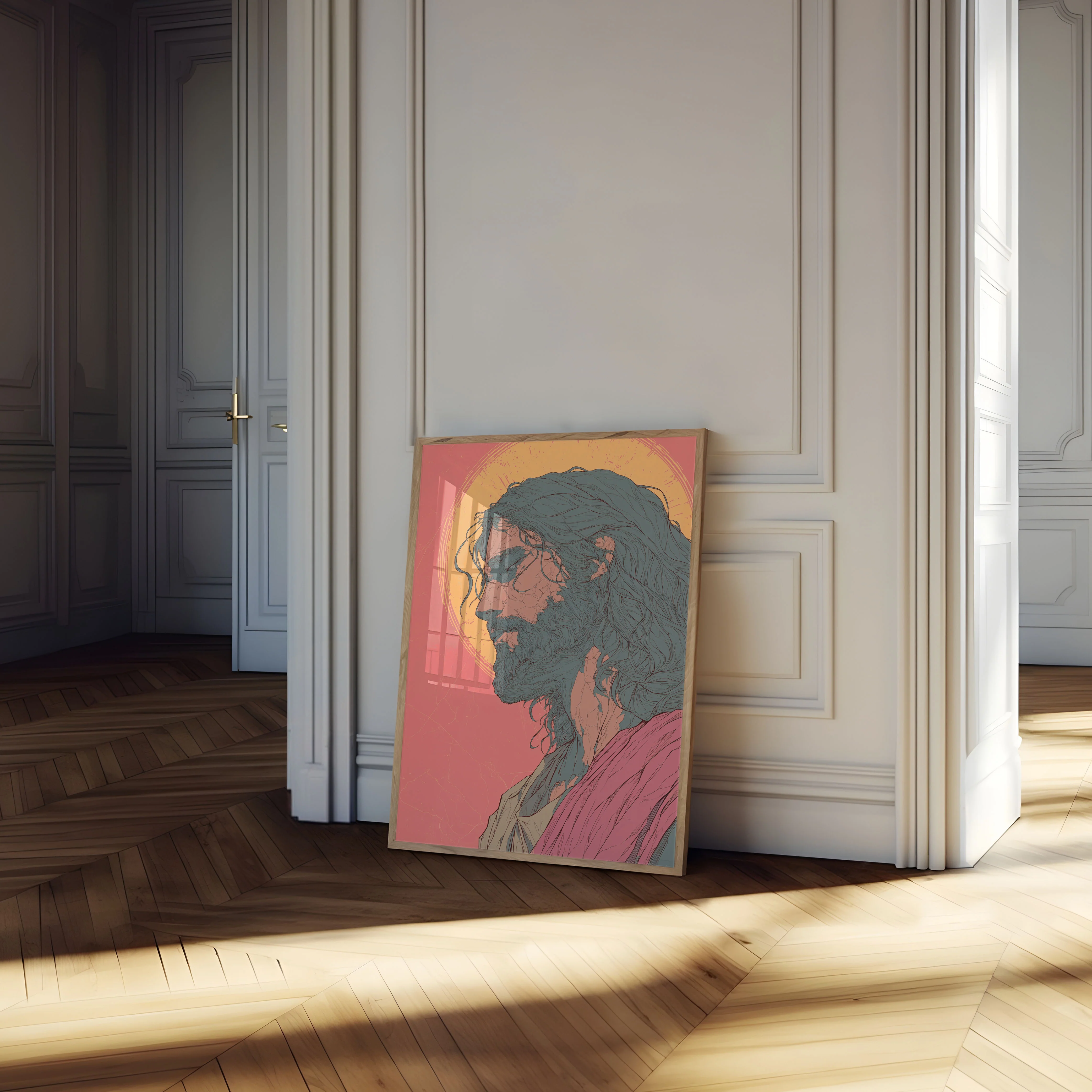 Contemplative Christ Portrait Poster - Image 4