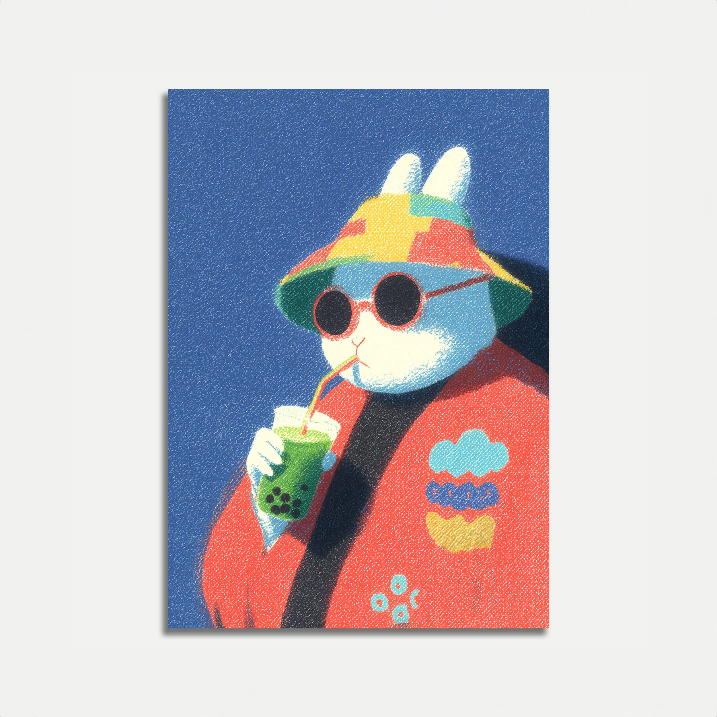 Cool Bunny Summer Vibe Poster
