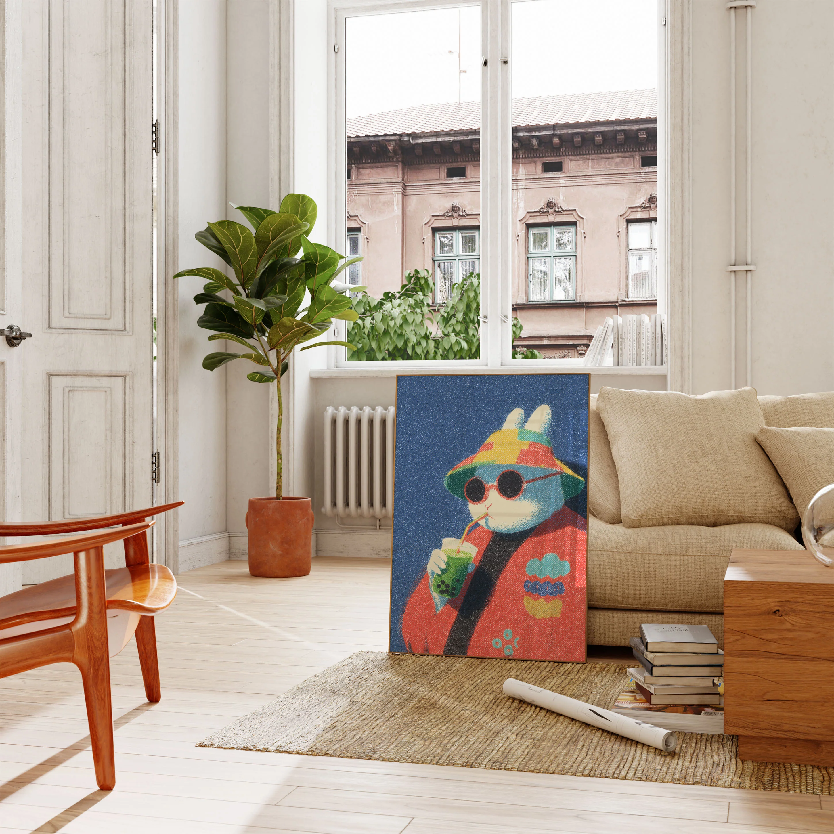 Cool Bunny Summer Vibe Poster - Image 2