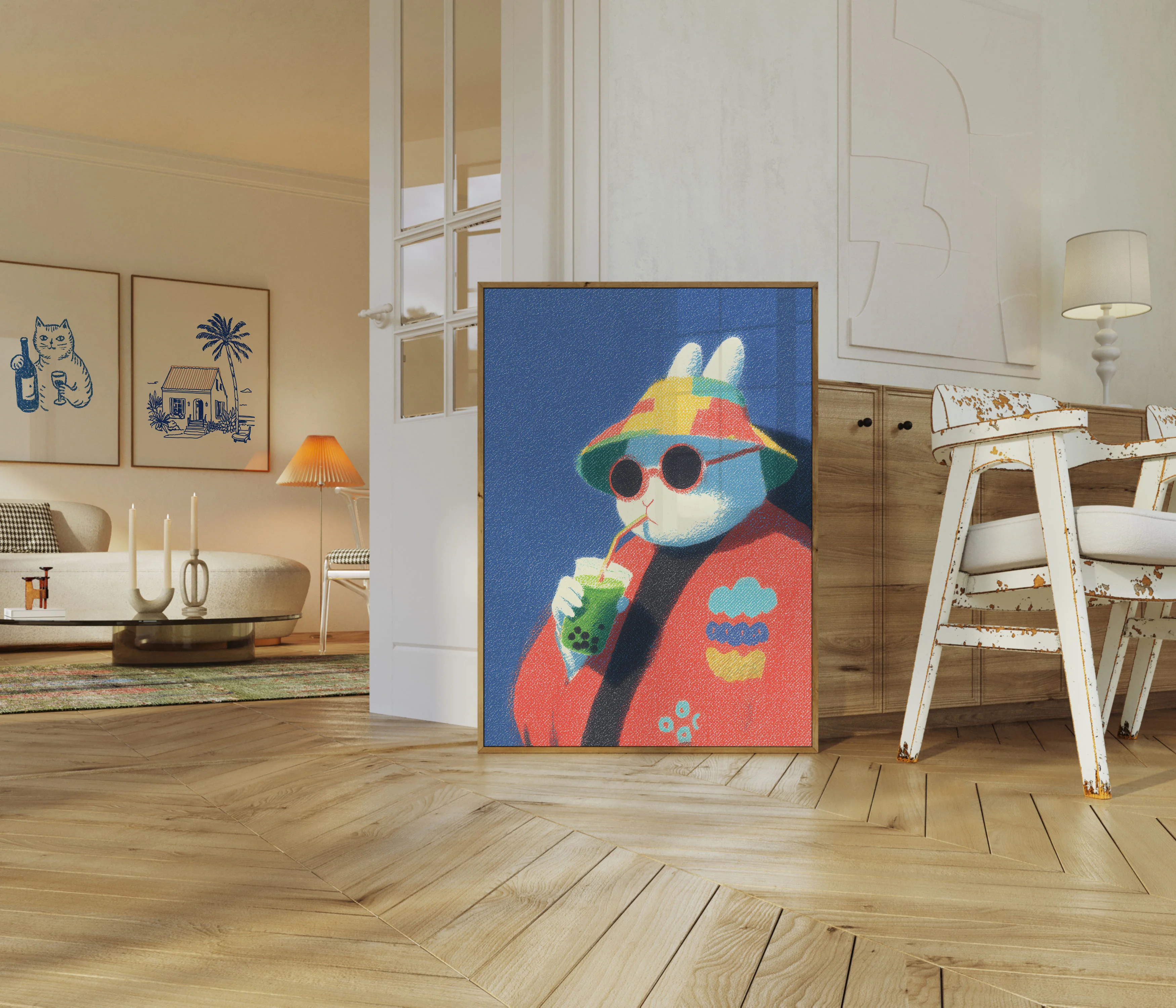 Cool Bunny Summer Vibe Poster - Image 5
