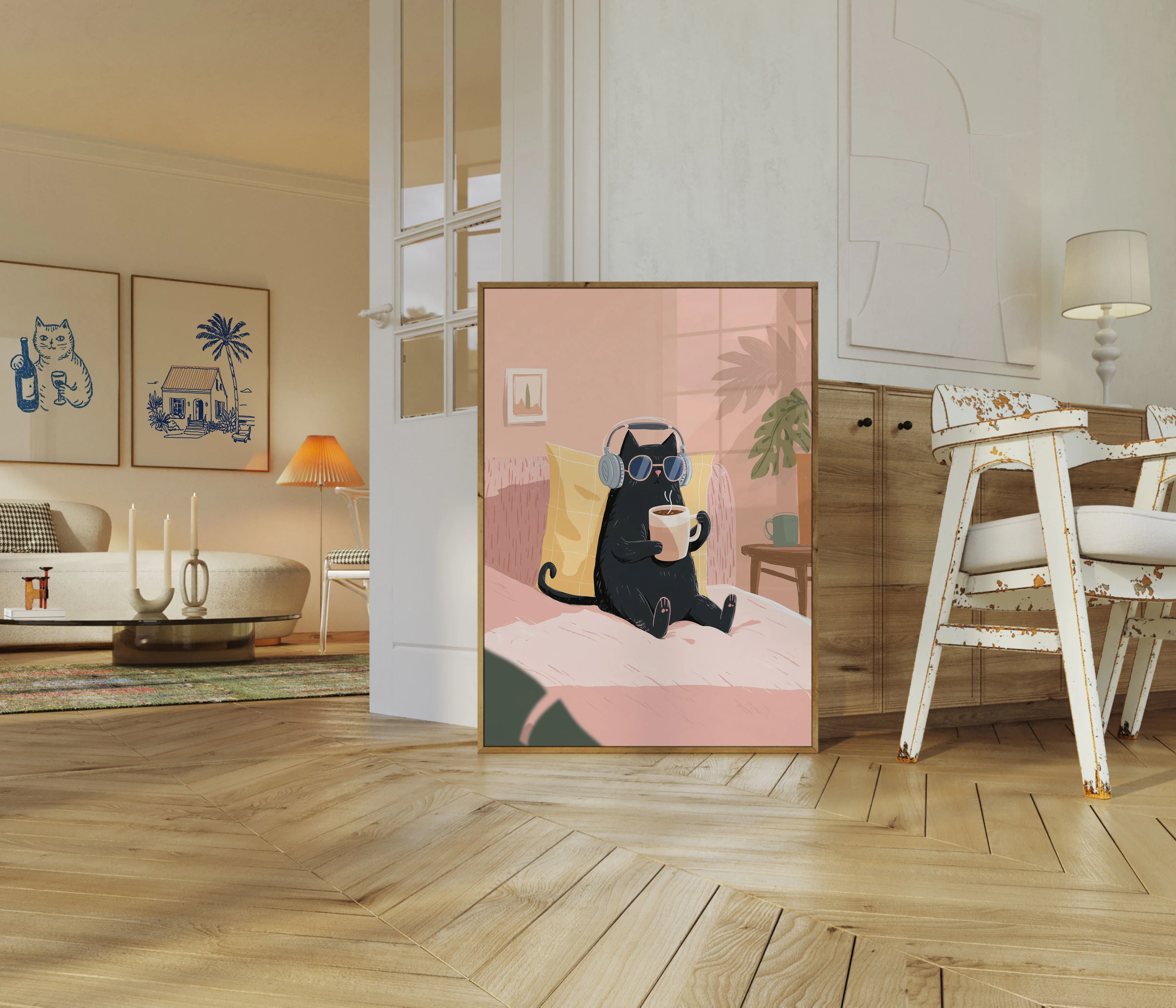 Cool Cat Coffee Companion Poster - Image 5