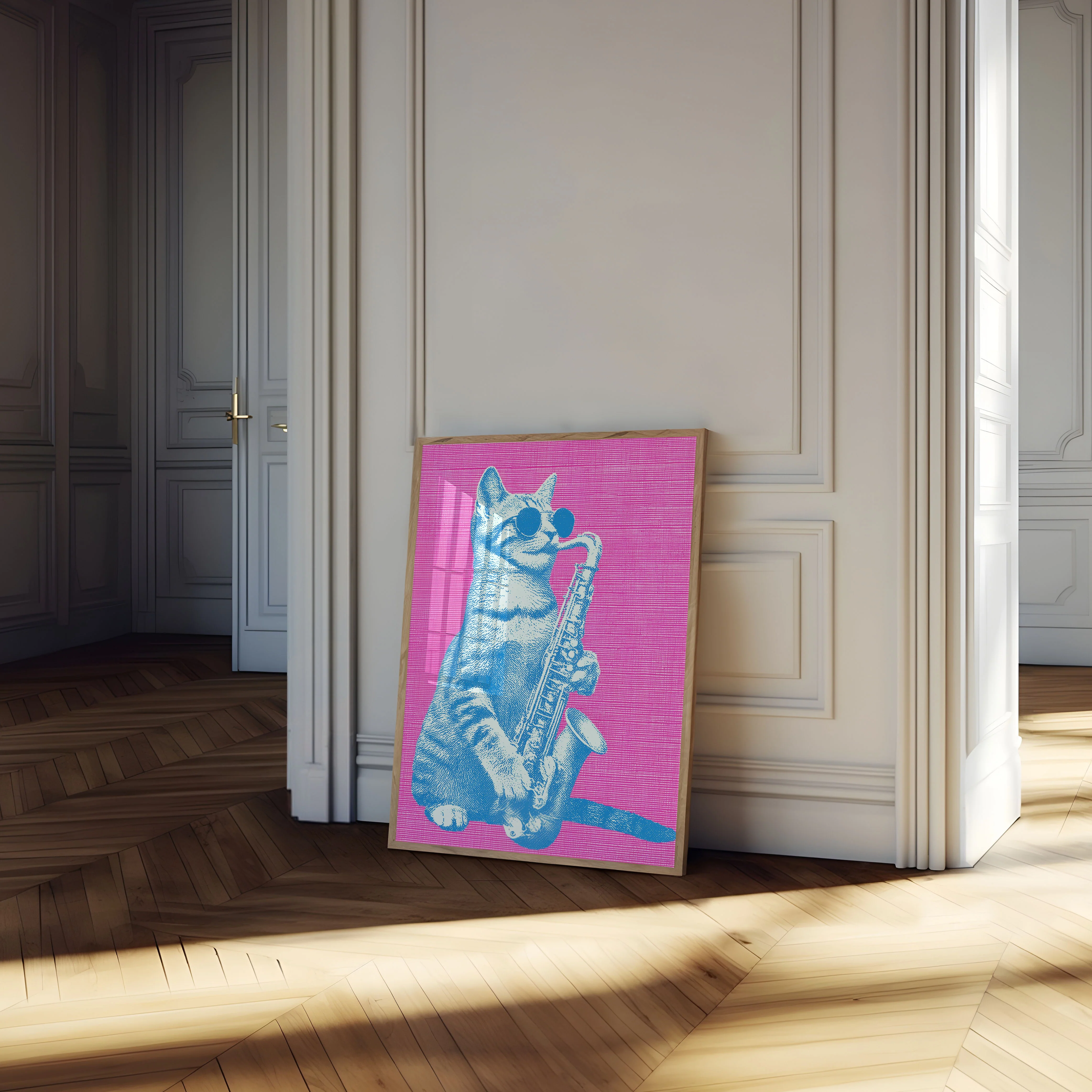 Cool Cat Jazz Saxophone Poster - Image 4