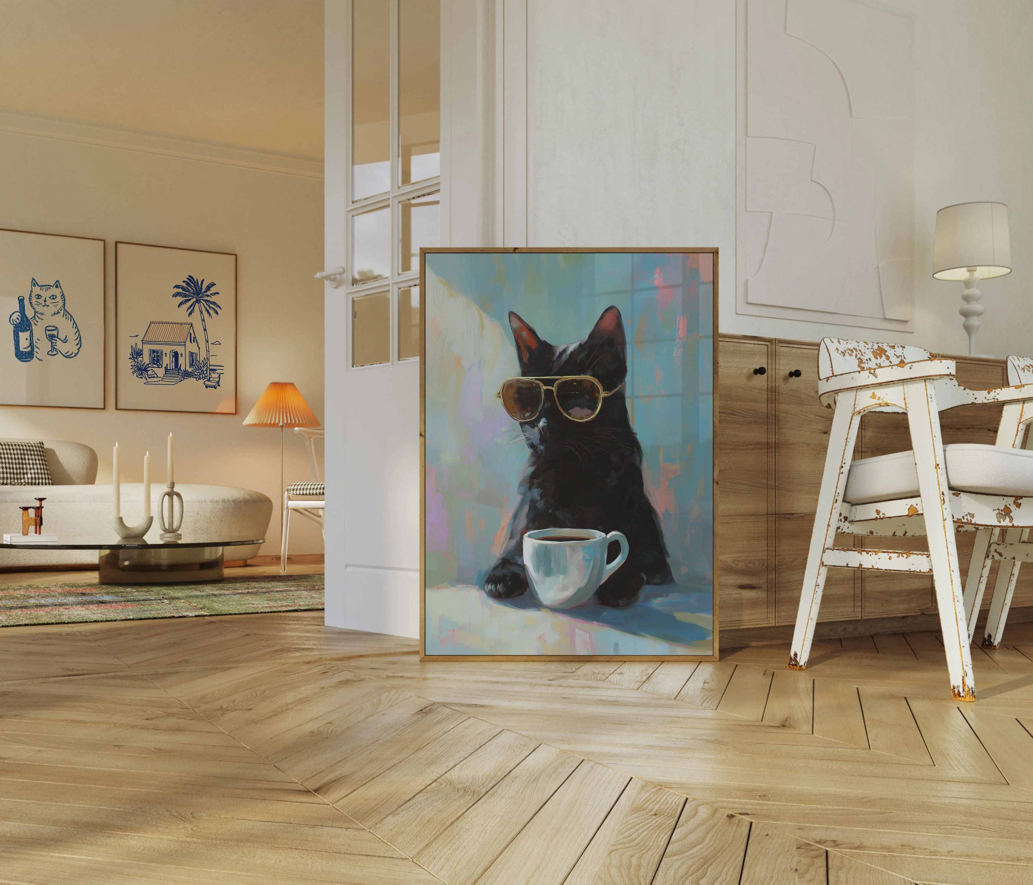 Cool Cat Morning Coffee Poster - Image 5