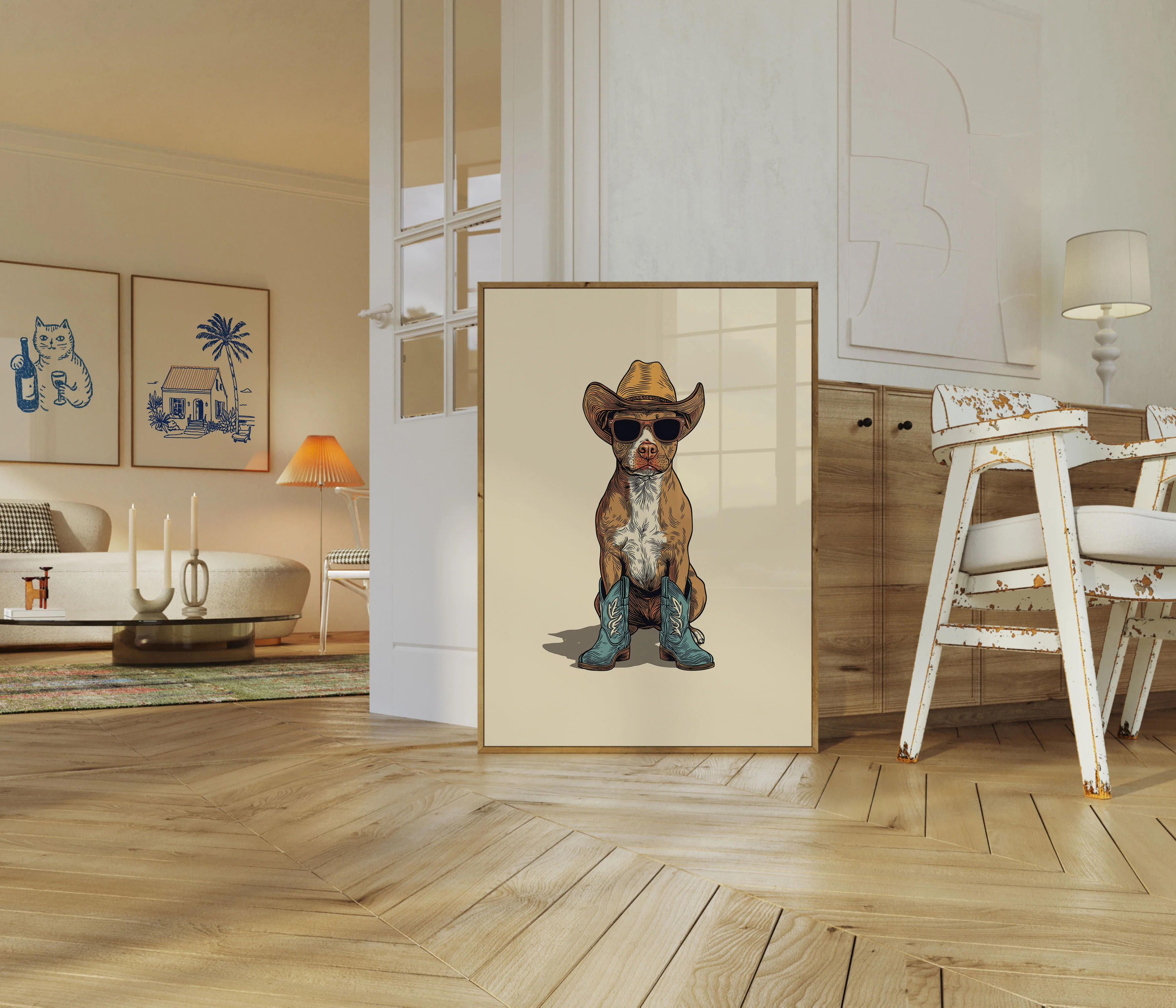 Cool Cowboy Dog Poster - Image 5