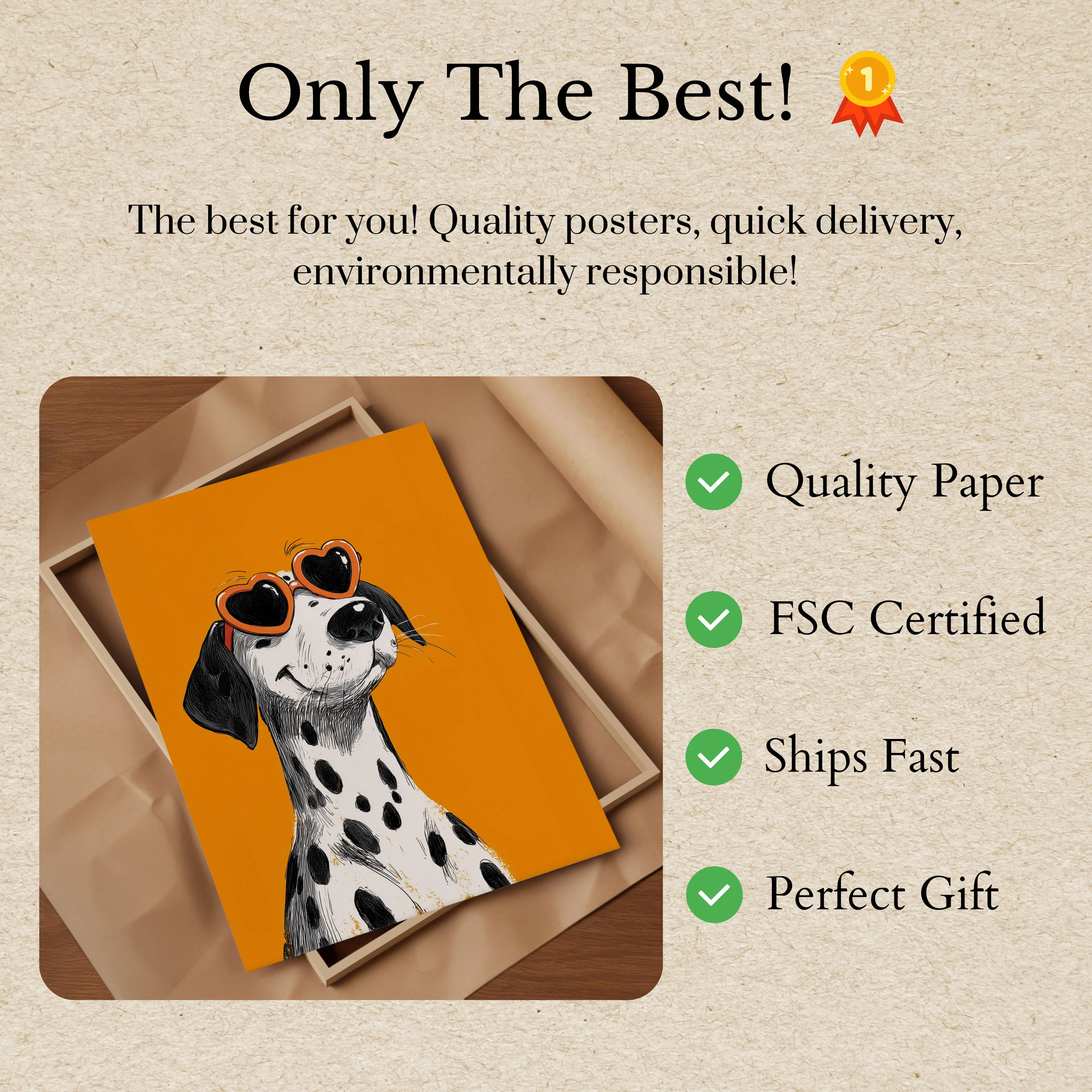 Cool Dalmatian Heart Sunglasses Poster - Image 3