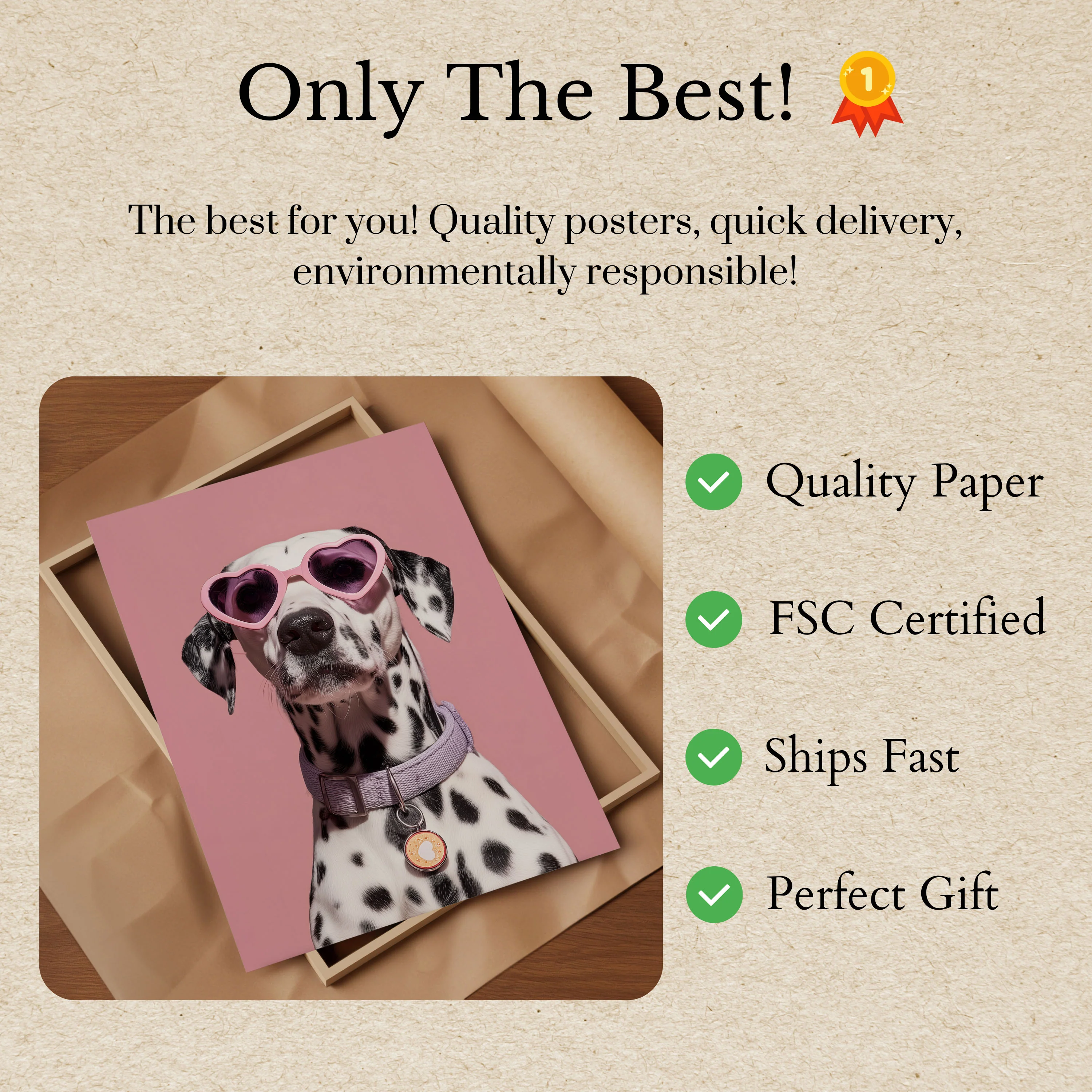 Cool Dalmatian Sunglasses Style Poster - Image 3