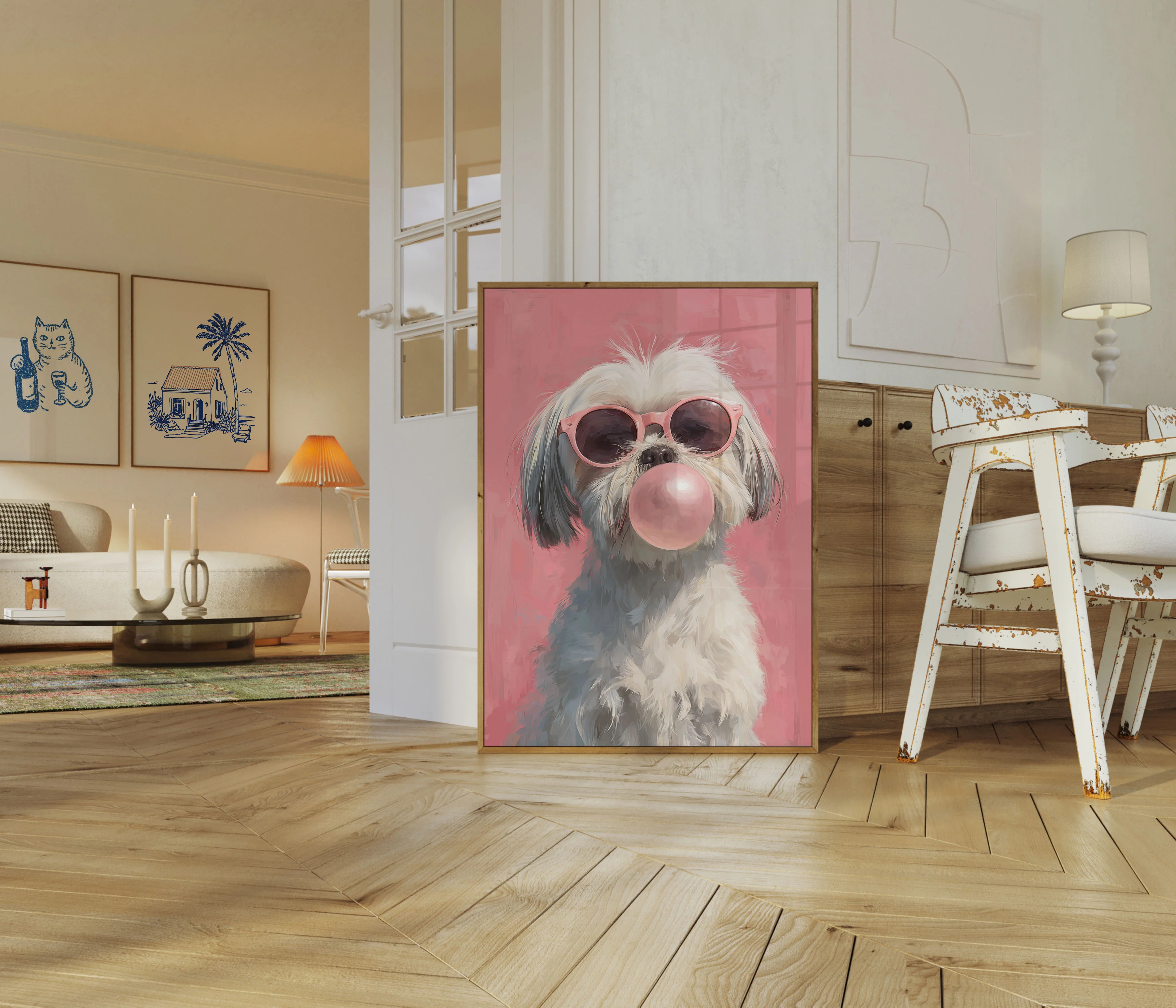 Cool Dog in Pink Sunglasses Poster - Image 5