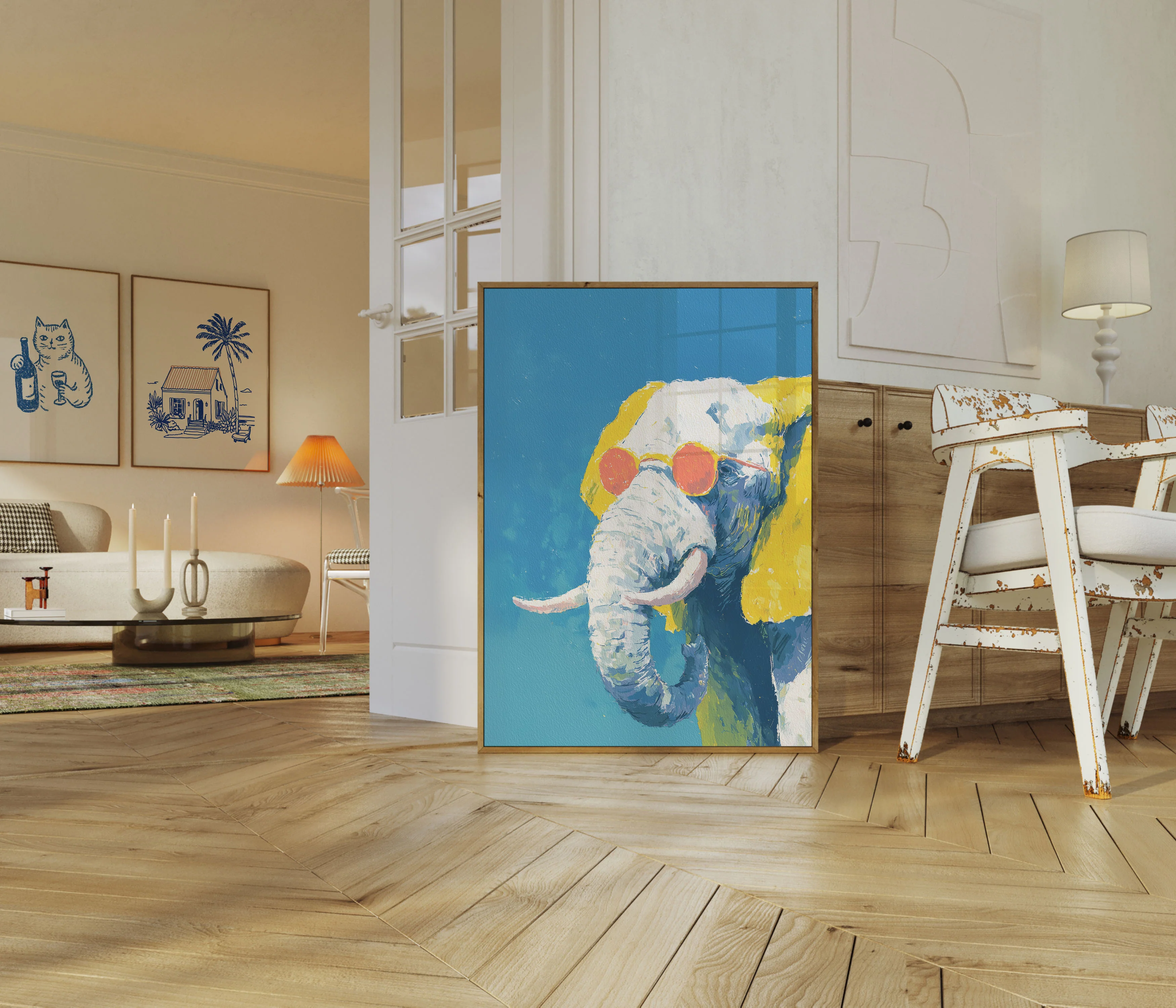 Cool Elephant in Sunglasses Poster - Image 5