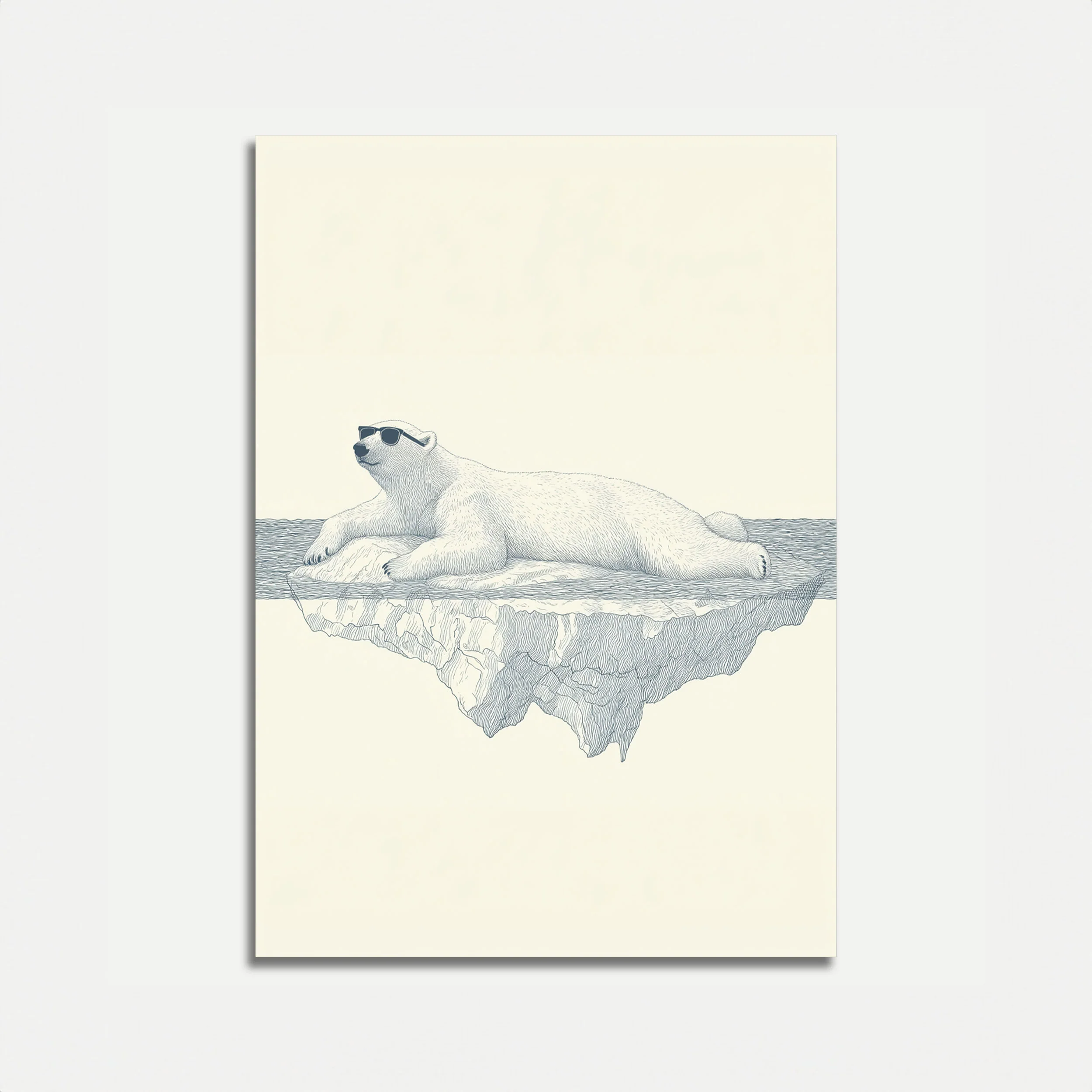 Cool Polar Bear on Ice Poster