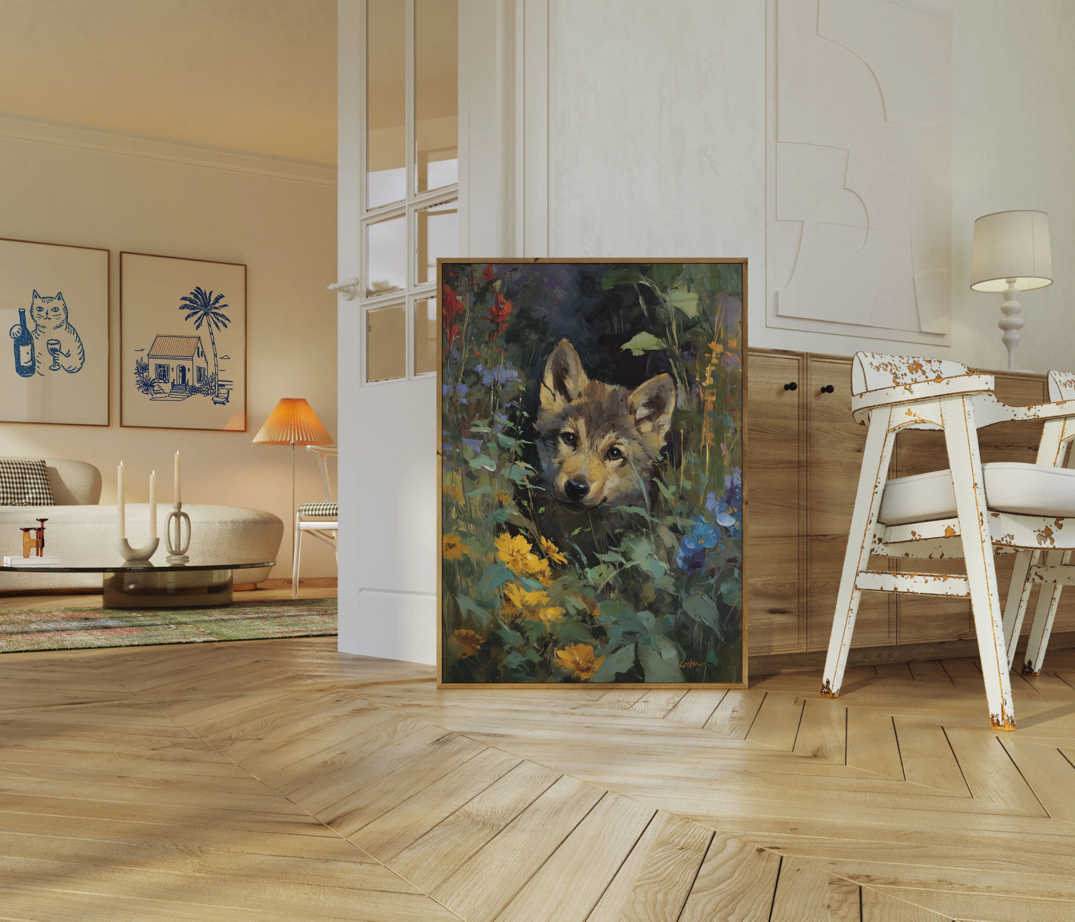 Corgi in Wildflower Garden Poster - Image 5