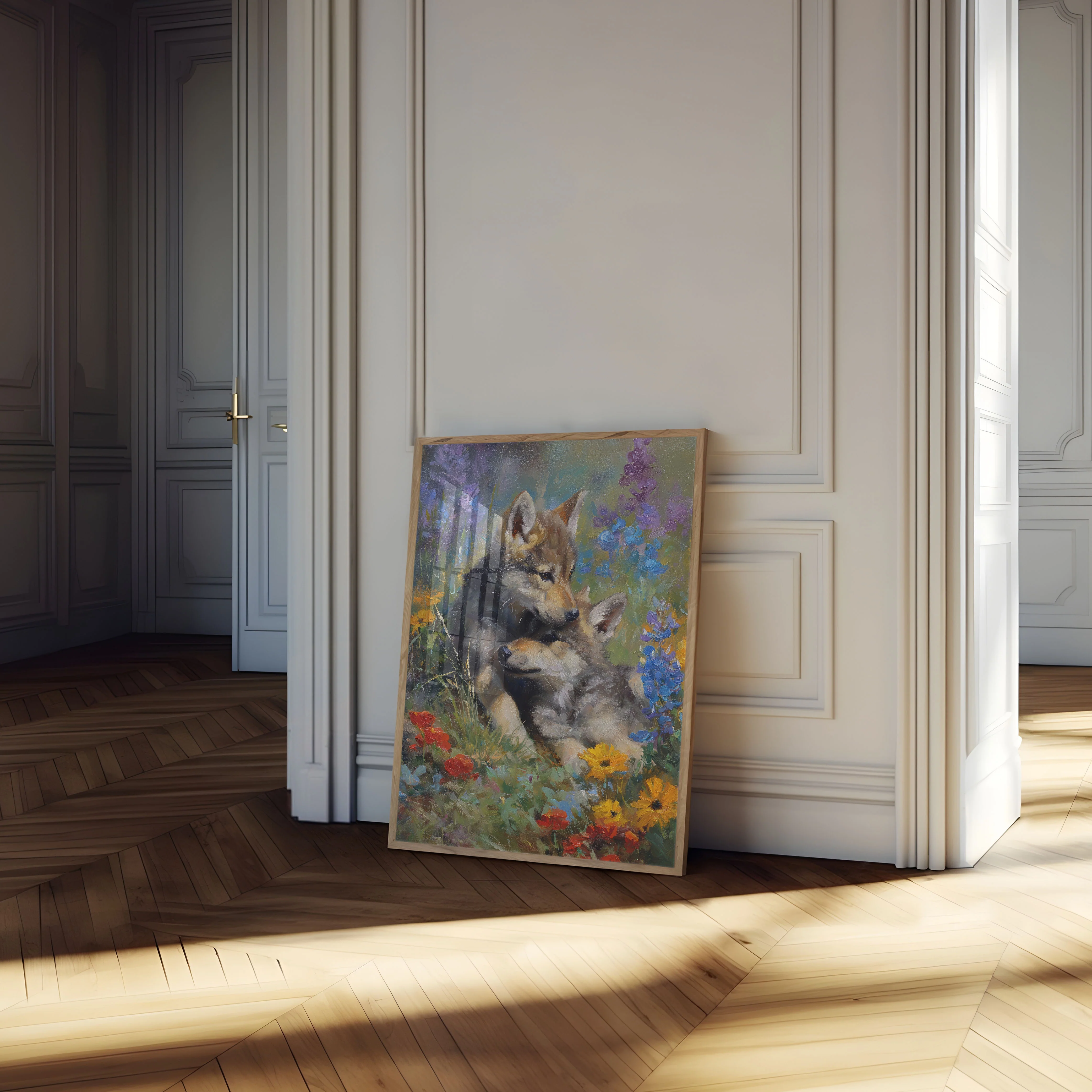 Corgis in Wildflower Garden Poster - Image 4
