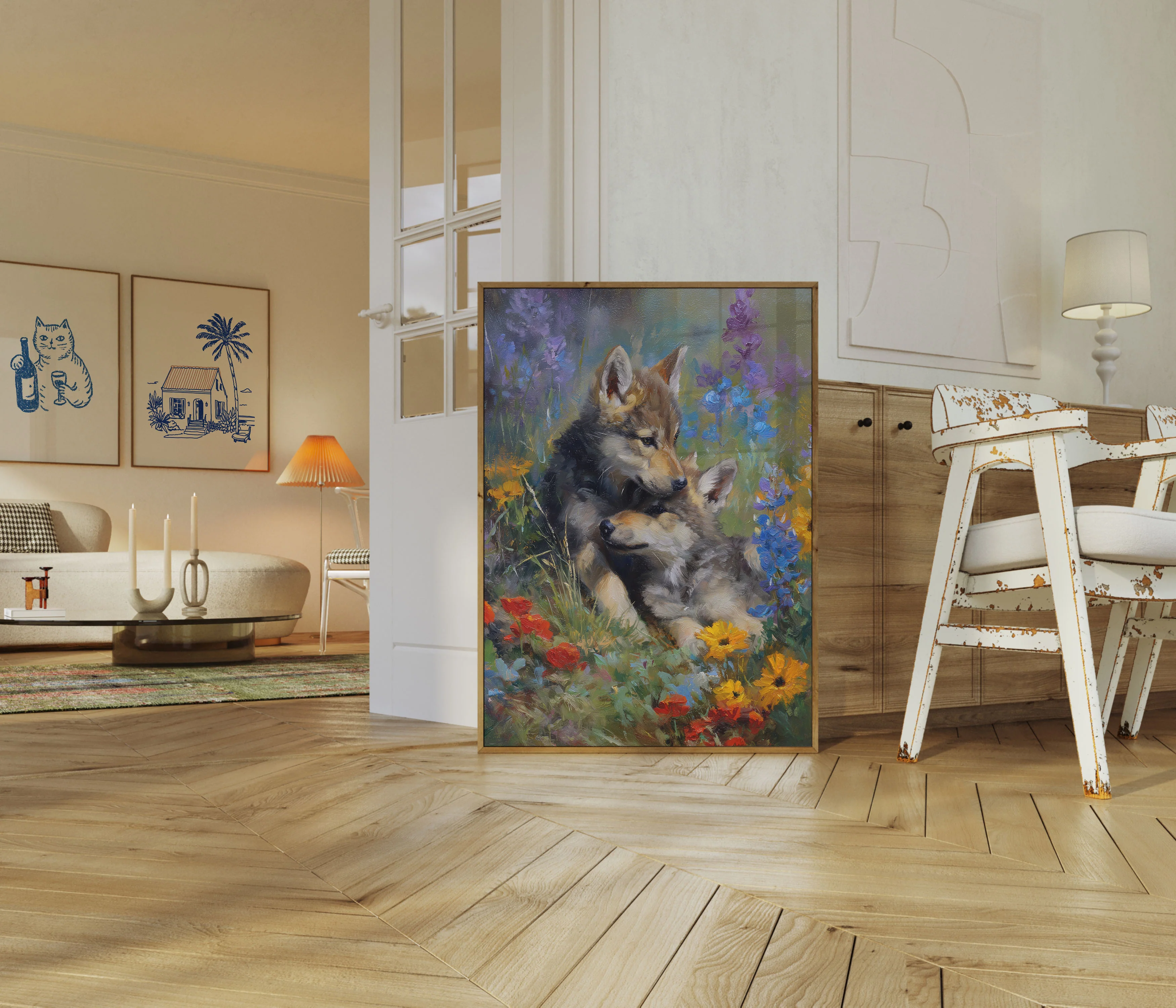 Corgis in Wildflower Garden Poster - Image 5