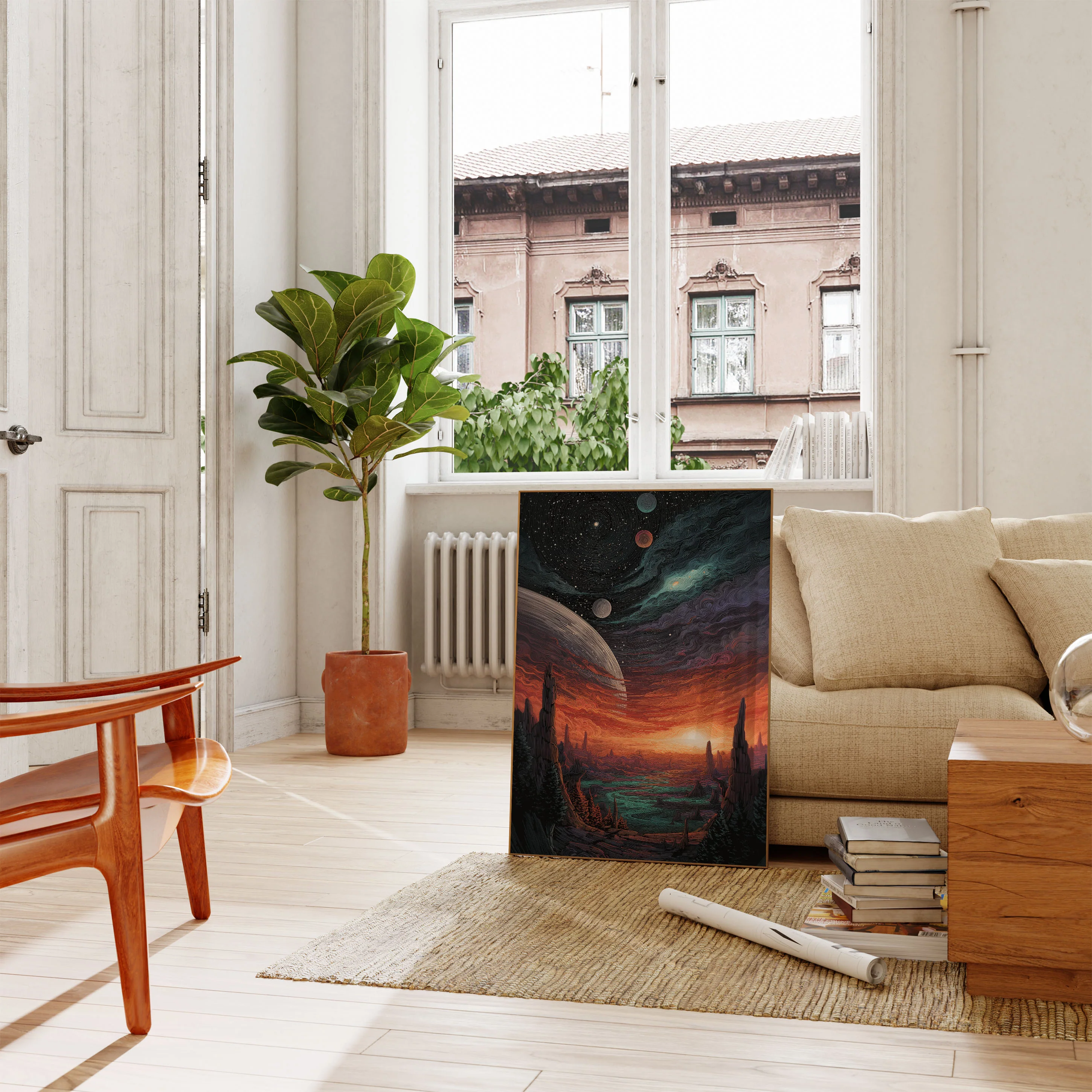 Cosmic Alien Landscape Poster - Image 2
