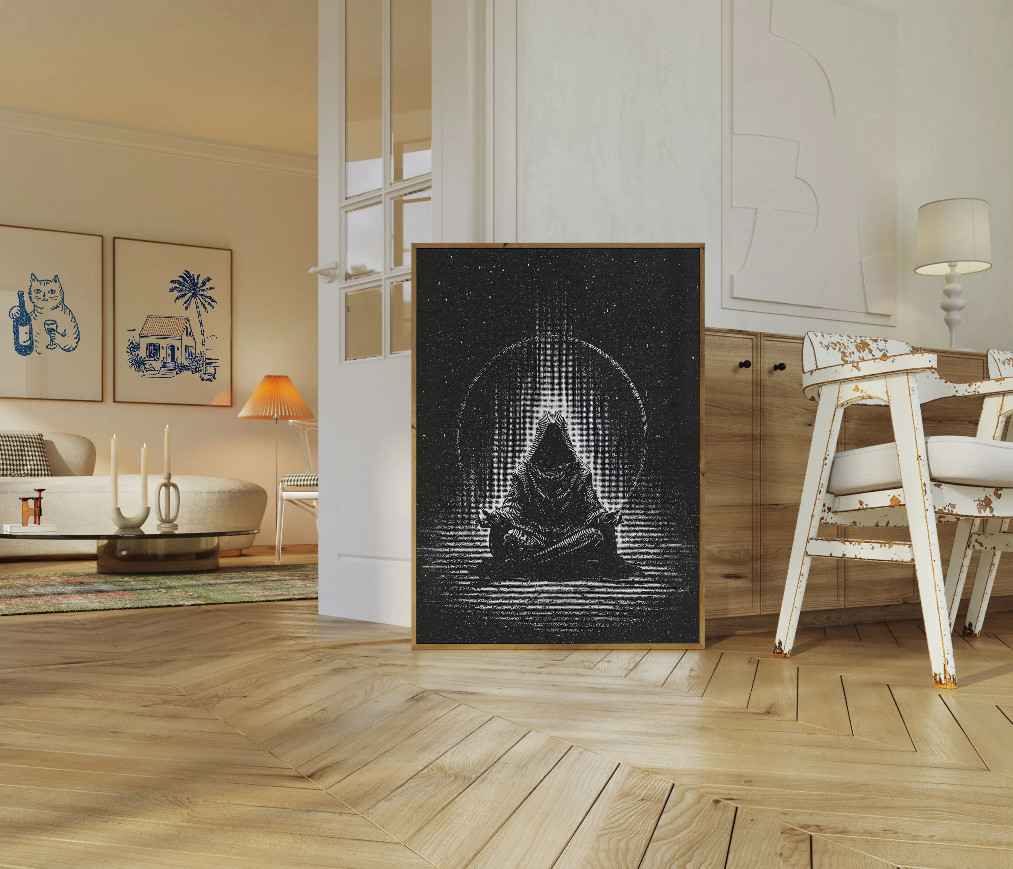 Cosmic Meditation in Starlight Poster - Image 5