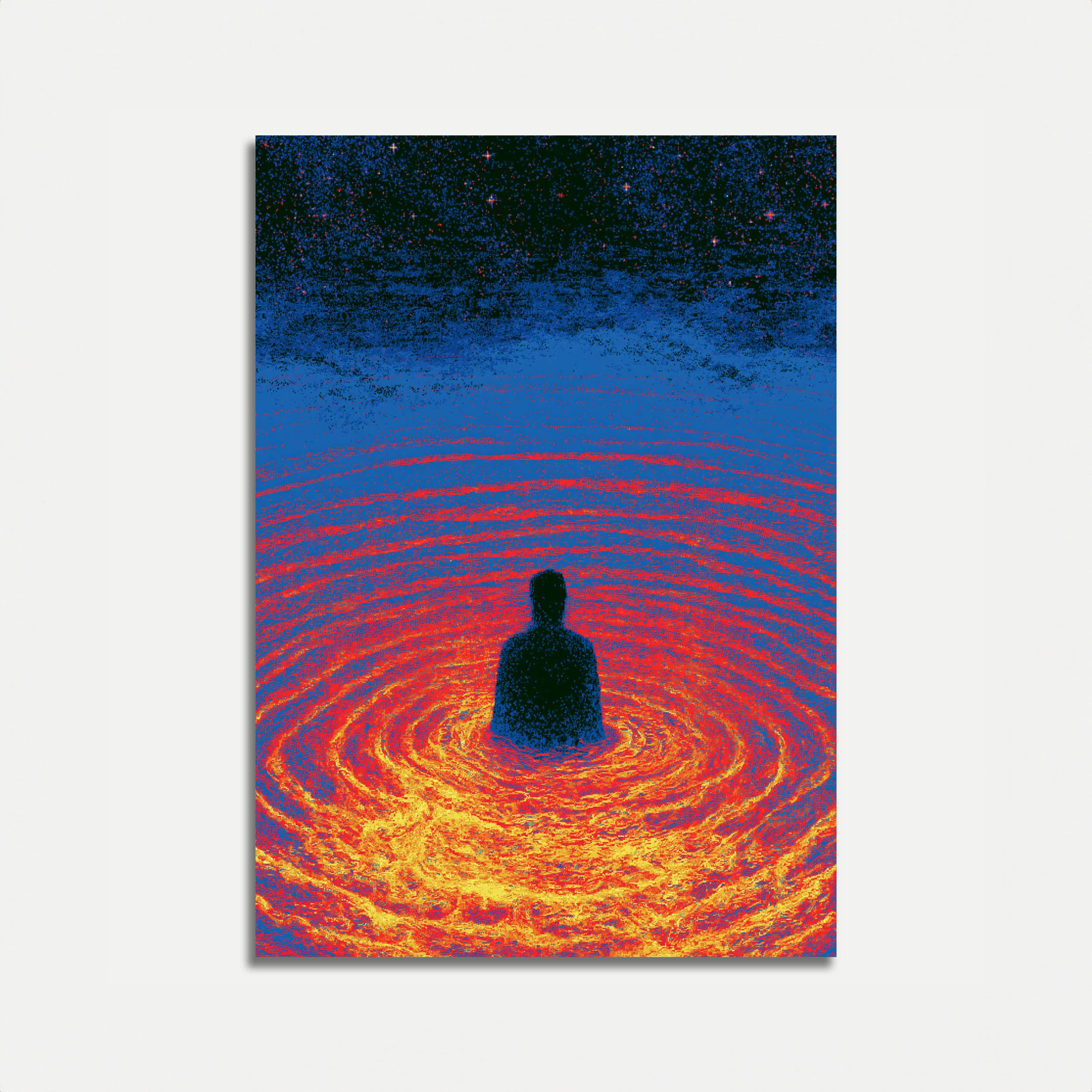 Cosmic Meditation Silhouette Poster
