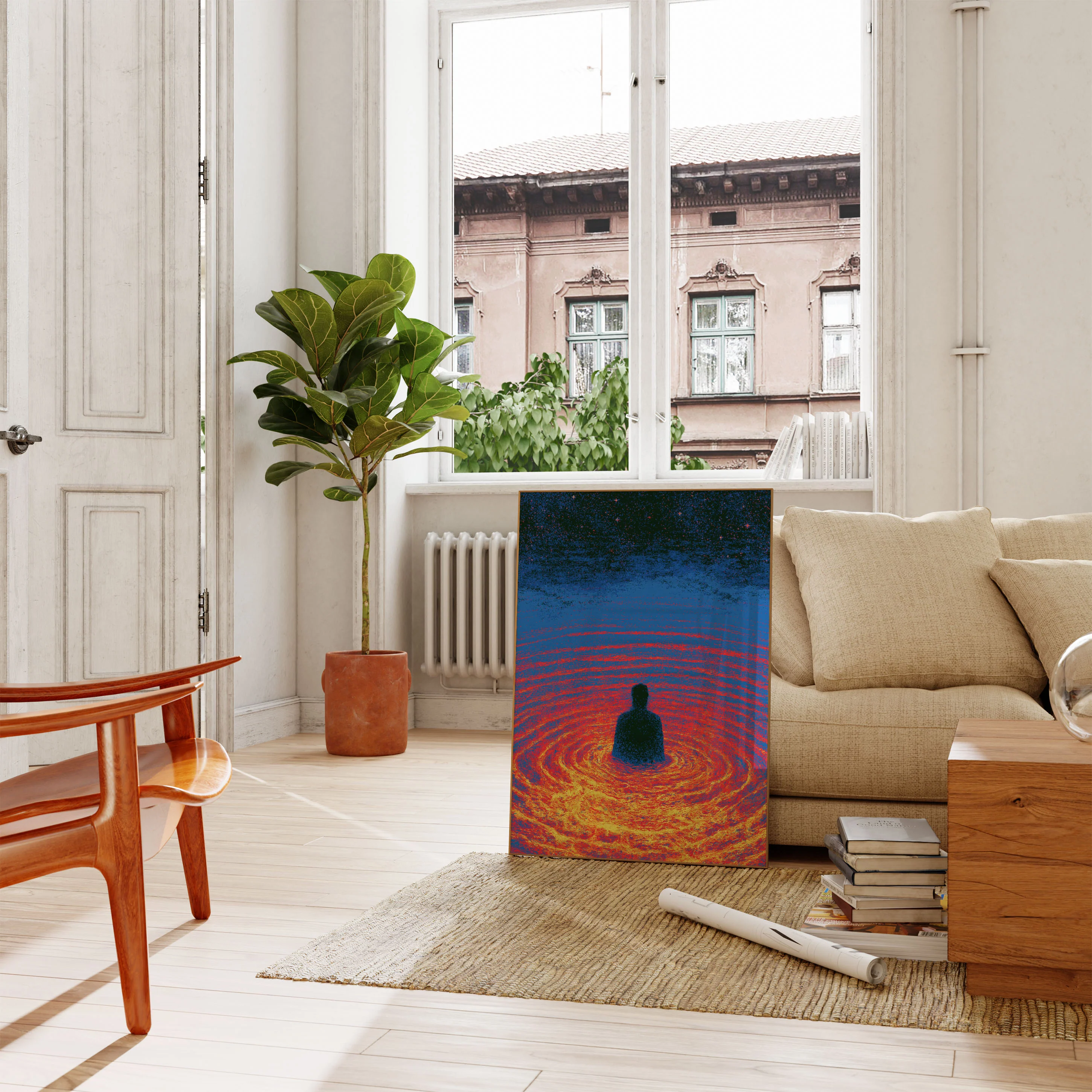 Cosmic Meditation Silhouette Poster - Image 2