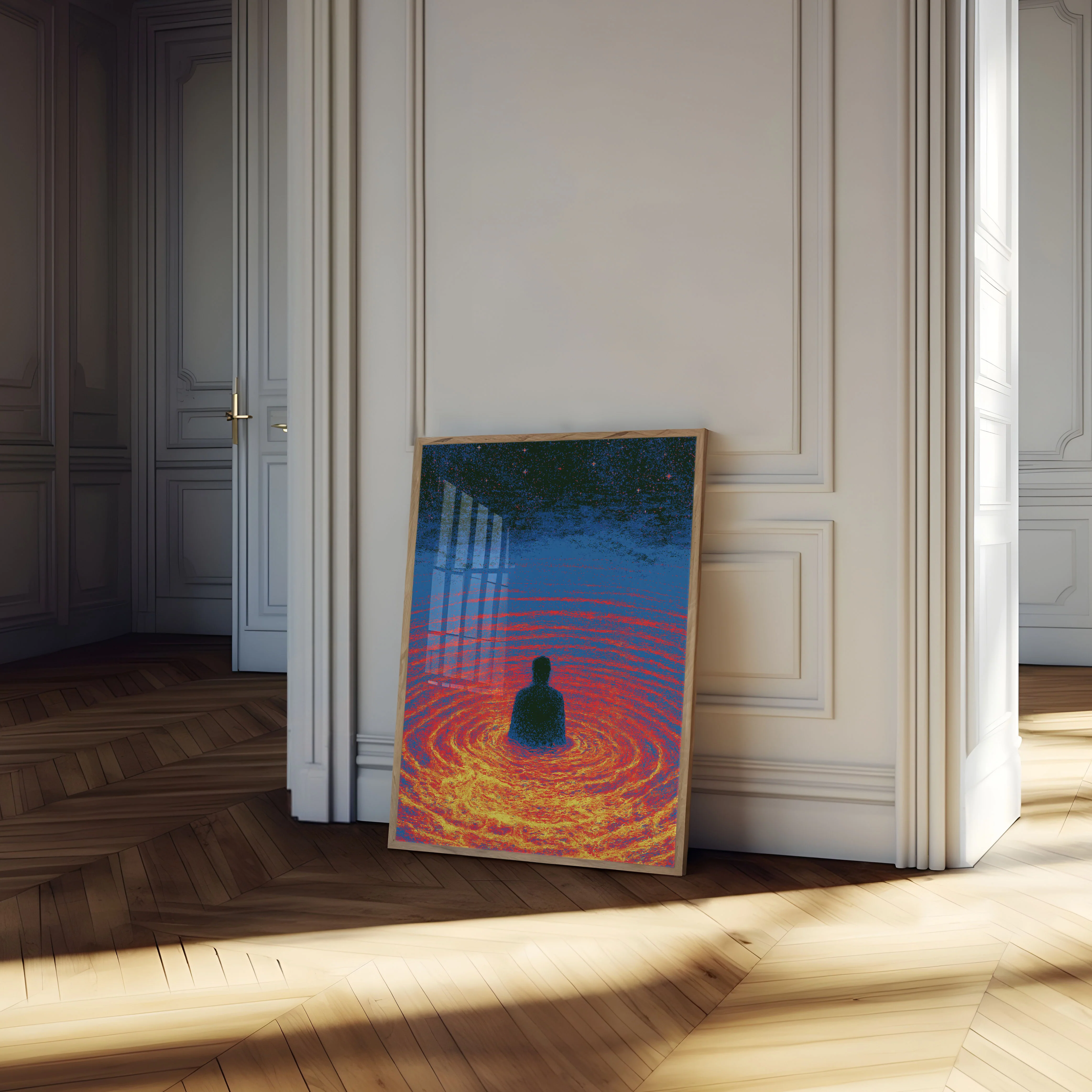 Cosmic Meditation Silhouette Poster - Image 4