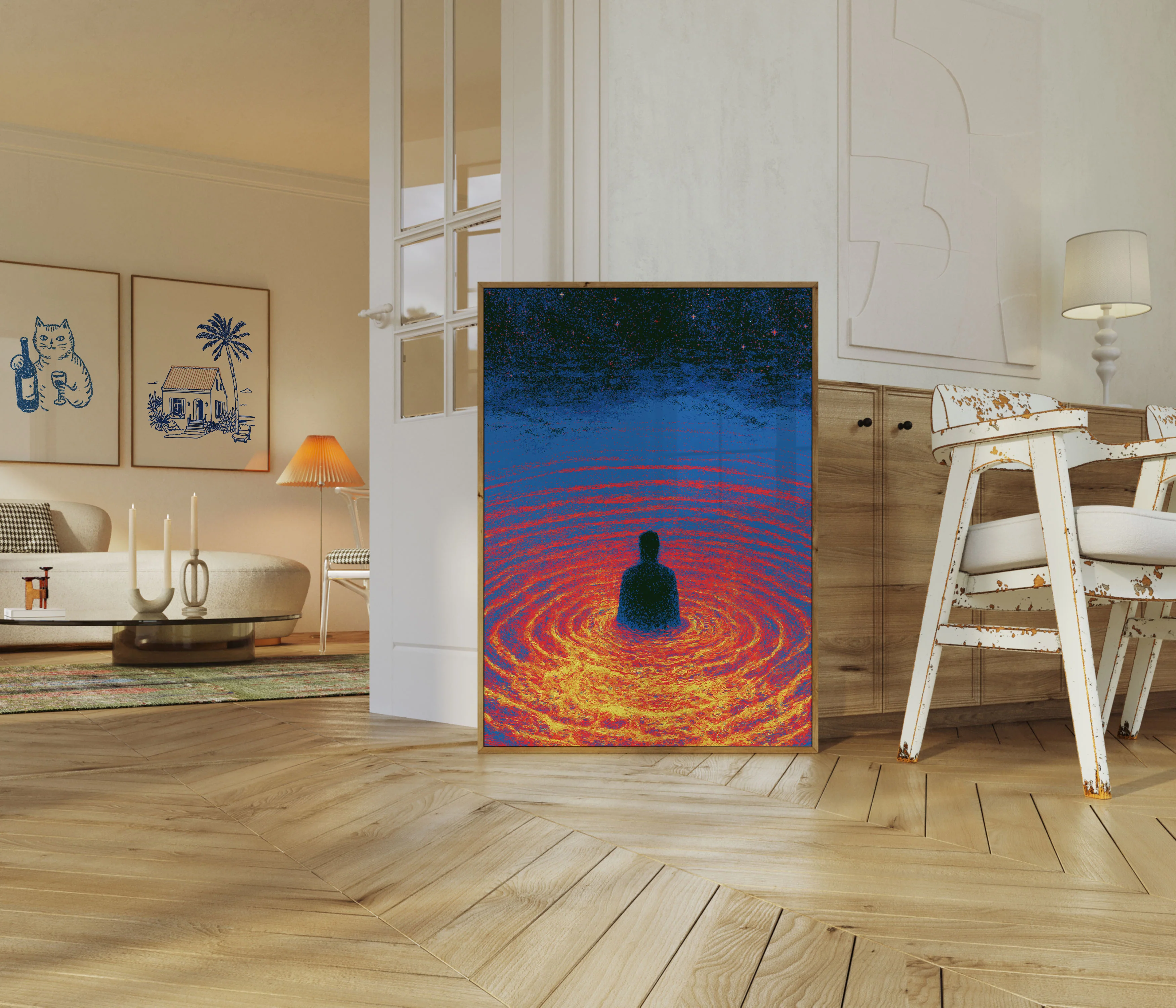 Cosmic Meditation Silhouette Poster - Image 5