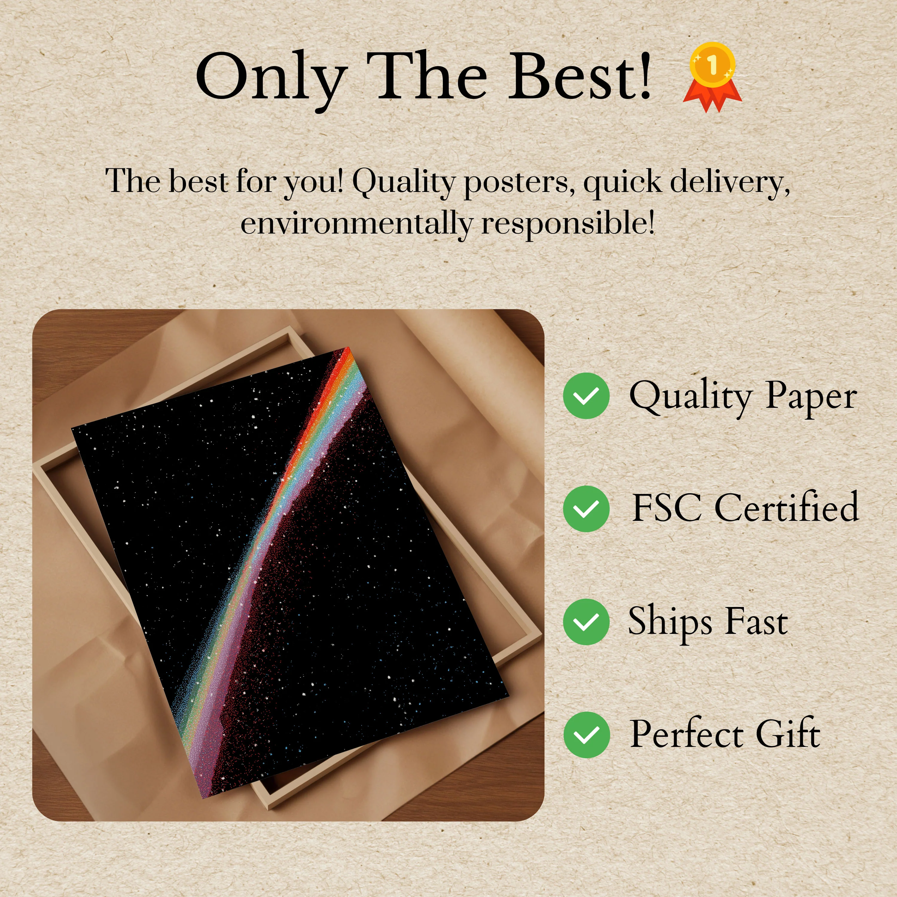 Cosmic Rainbow Star Burst Poster - Image 3