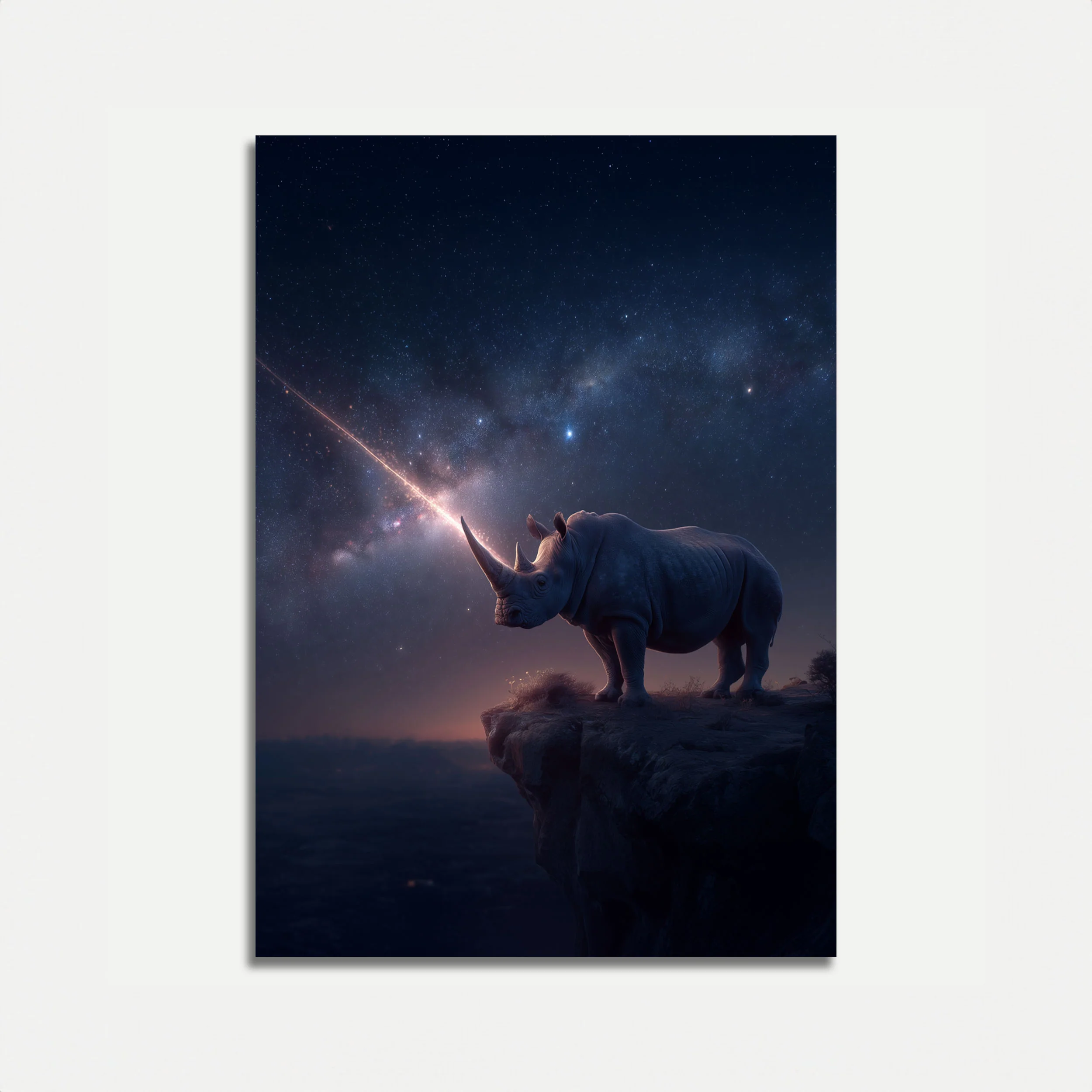 Cosmic Rhino Night Sky Poster