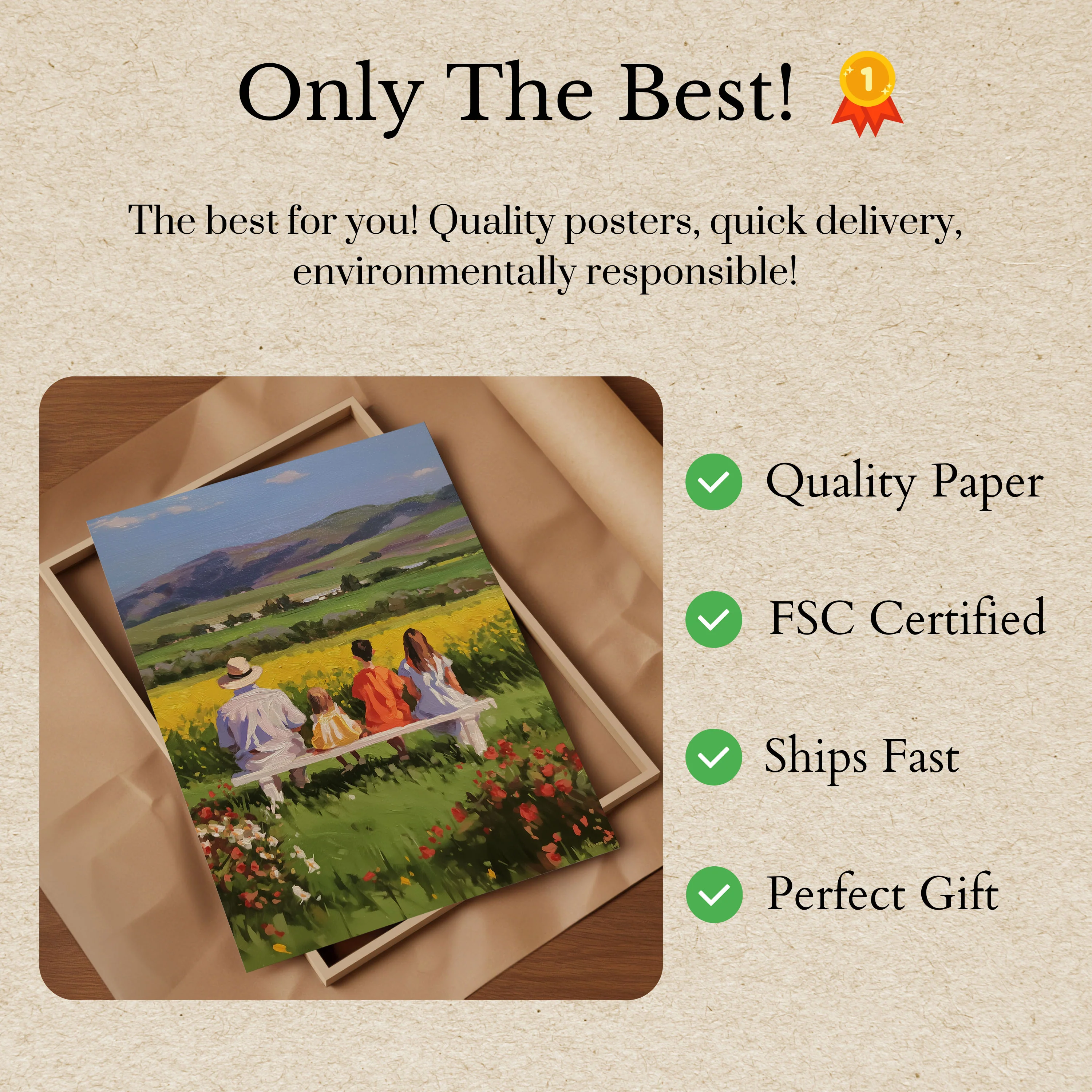 Countryside Family Meadow Poster - Image 3