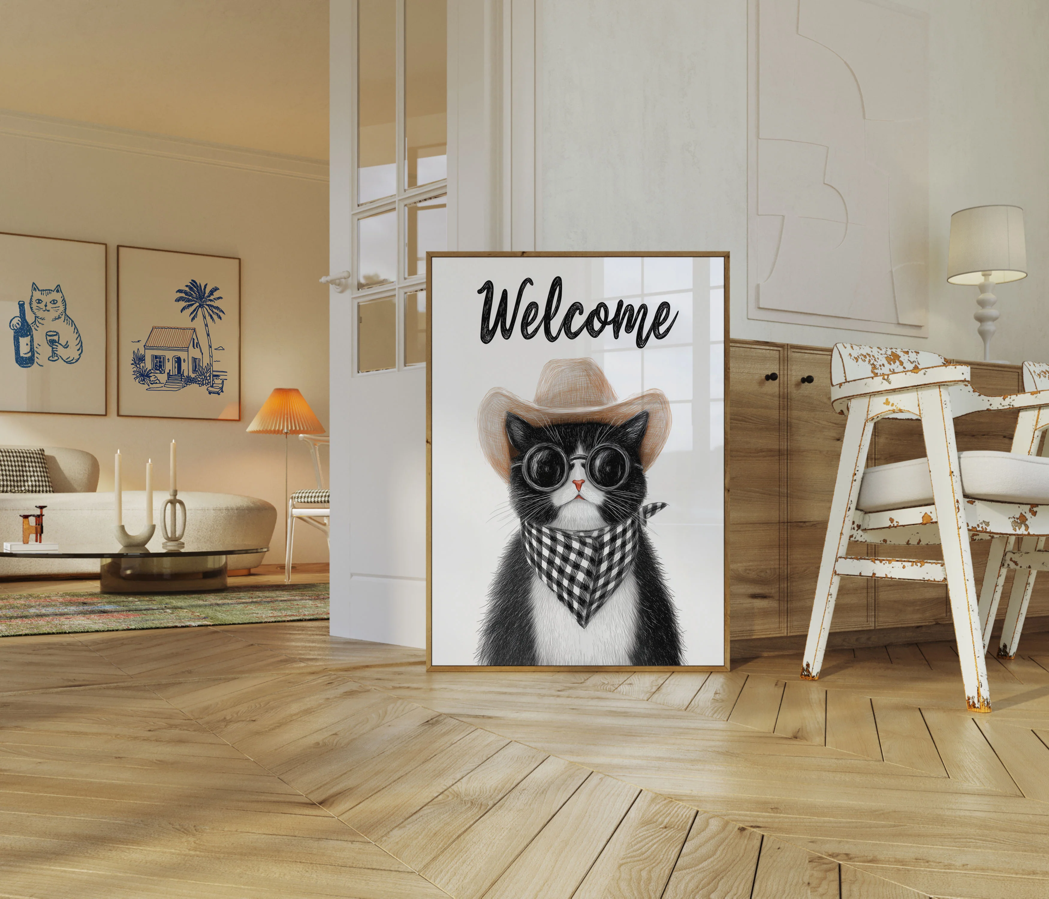 Cowboy Cat with Sunglasses Poster - Image 5