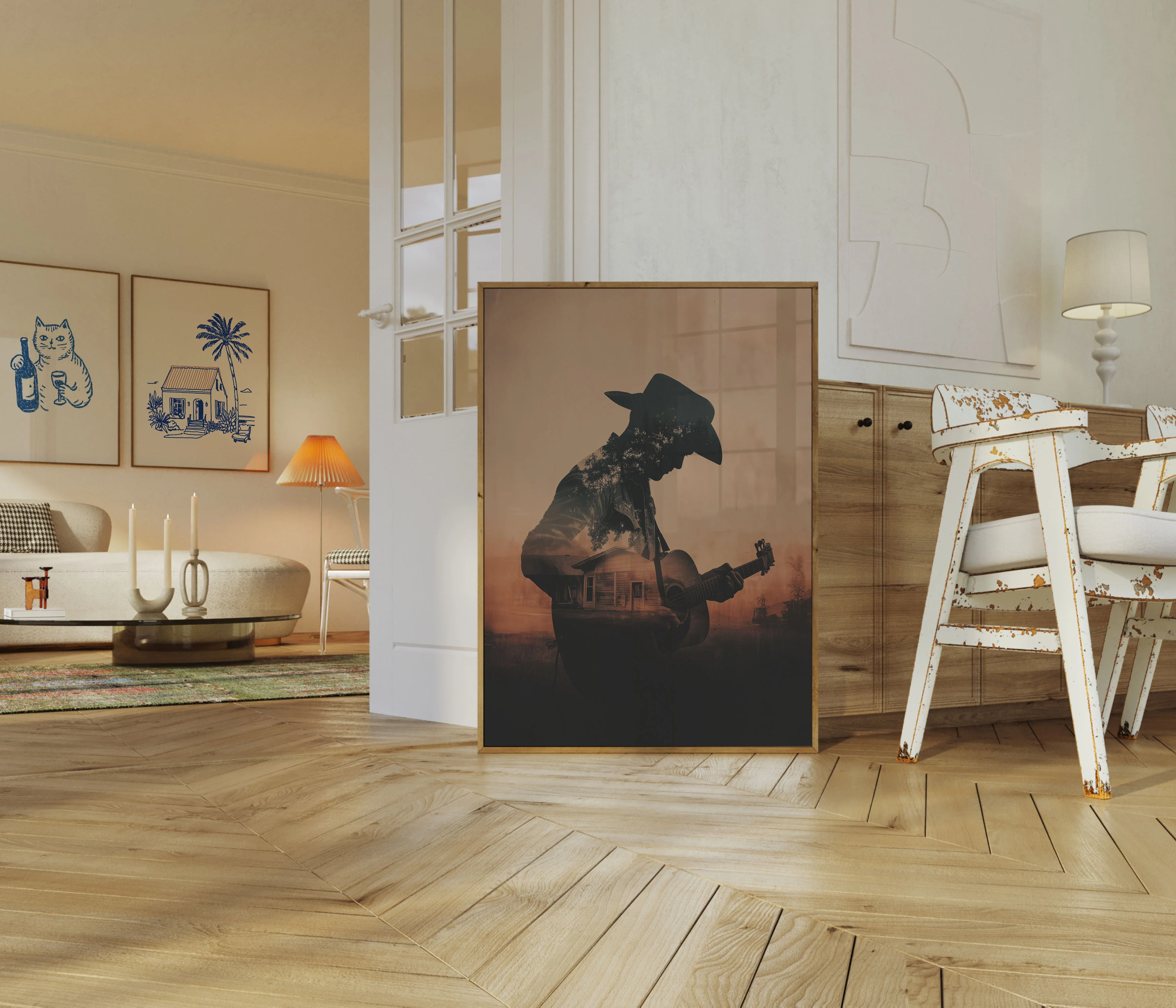 Cowboy Guitar Sunset Poster - Image 5