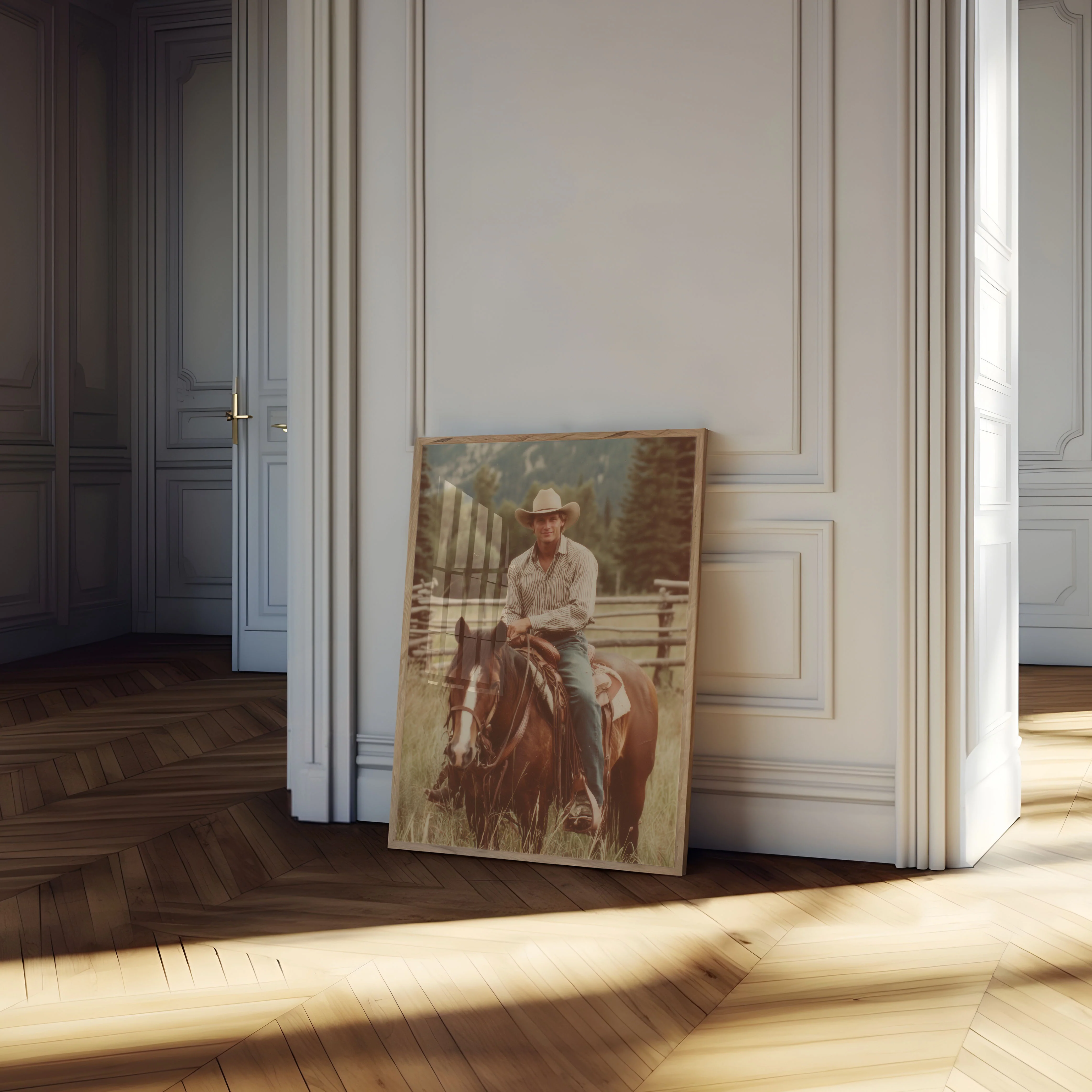 Cowboy on Horseback Mountain Poster - Image 4