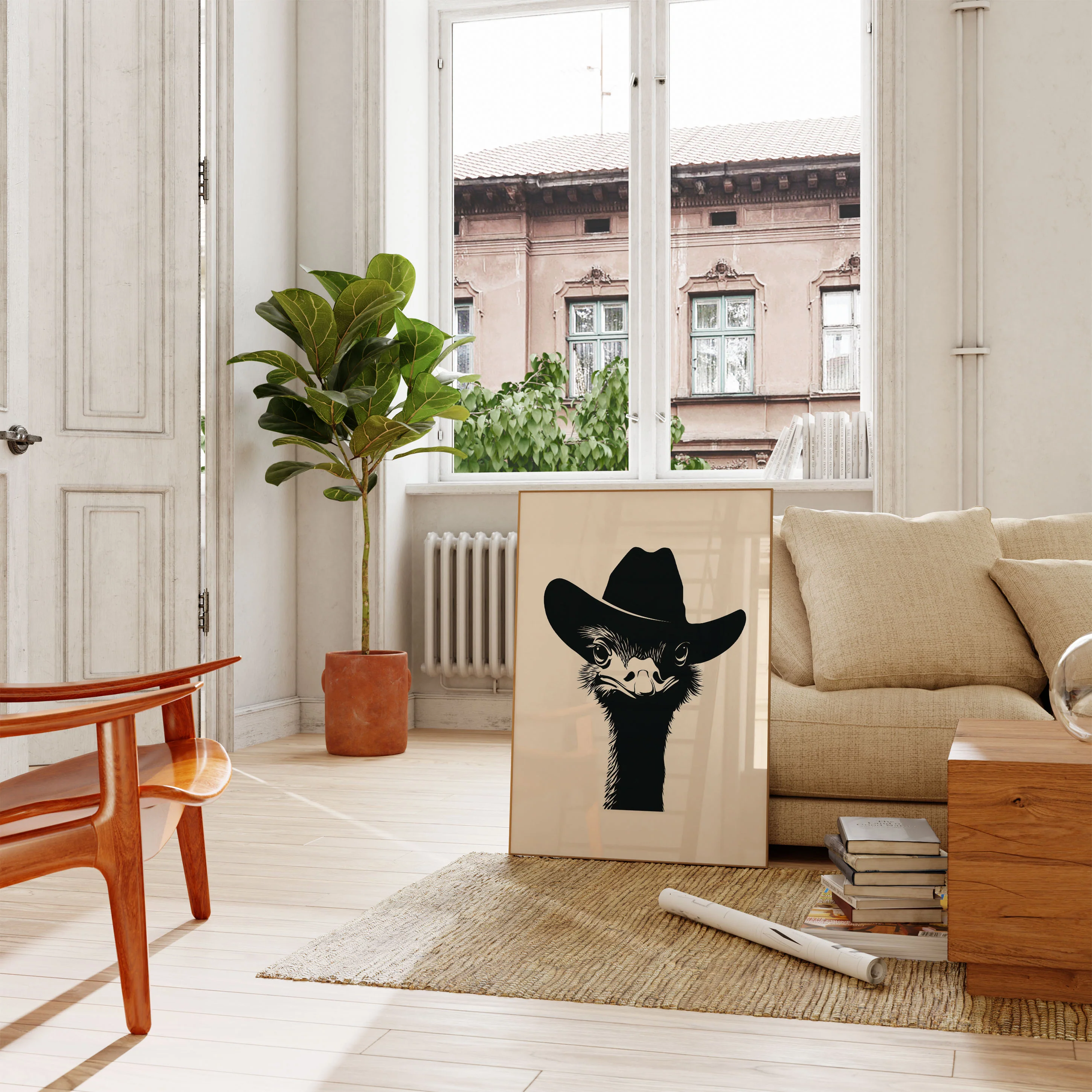Cowboy Ostrich Cool Poster - Image 2