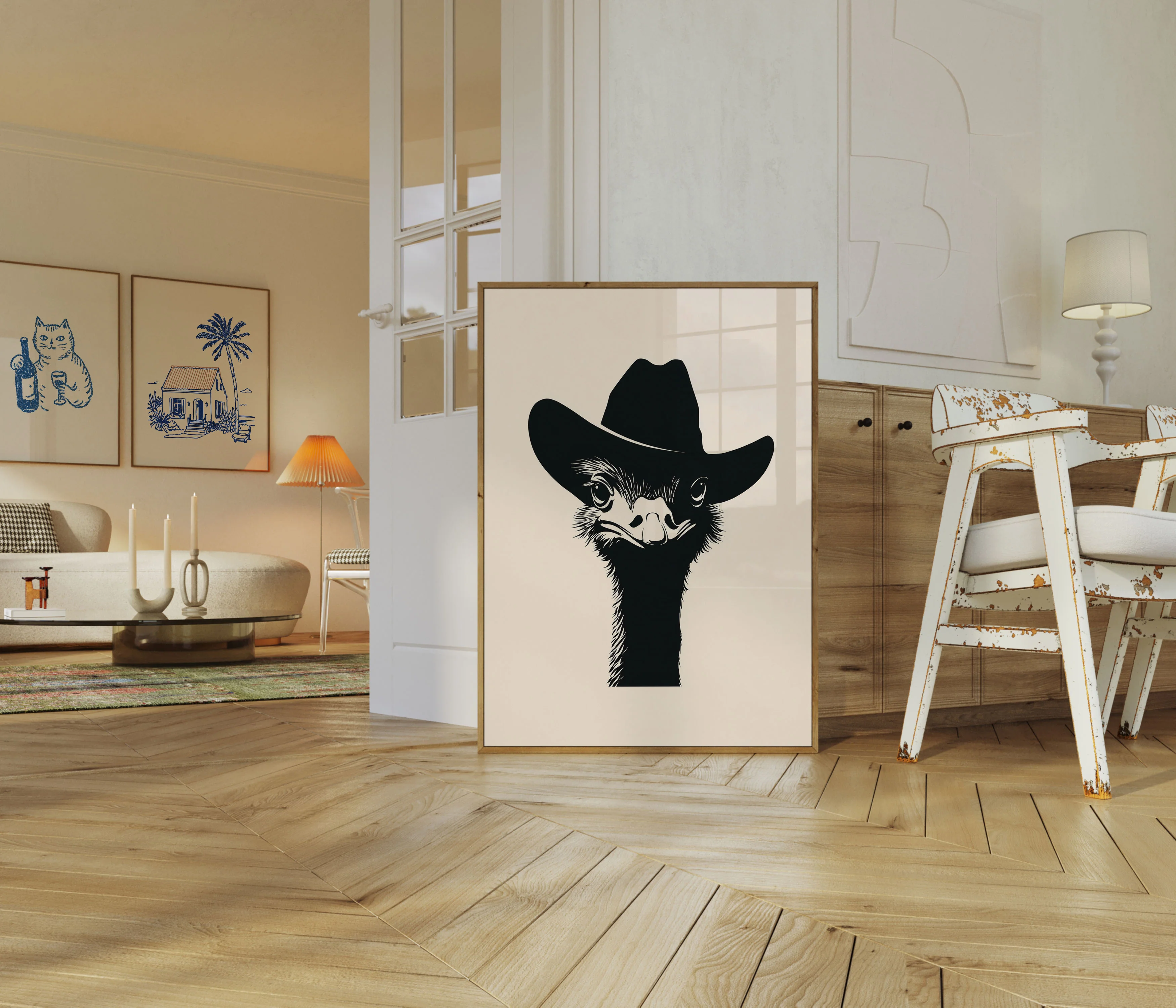 Cowboy Ostrich Cool Poster - Image 5