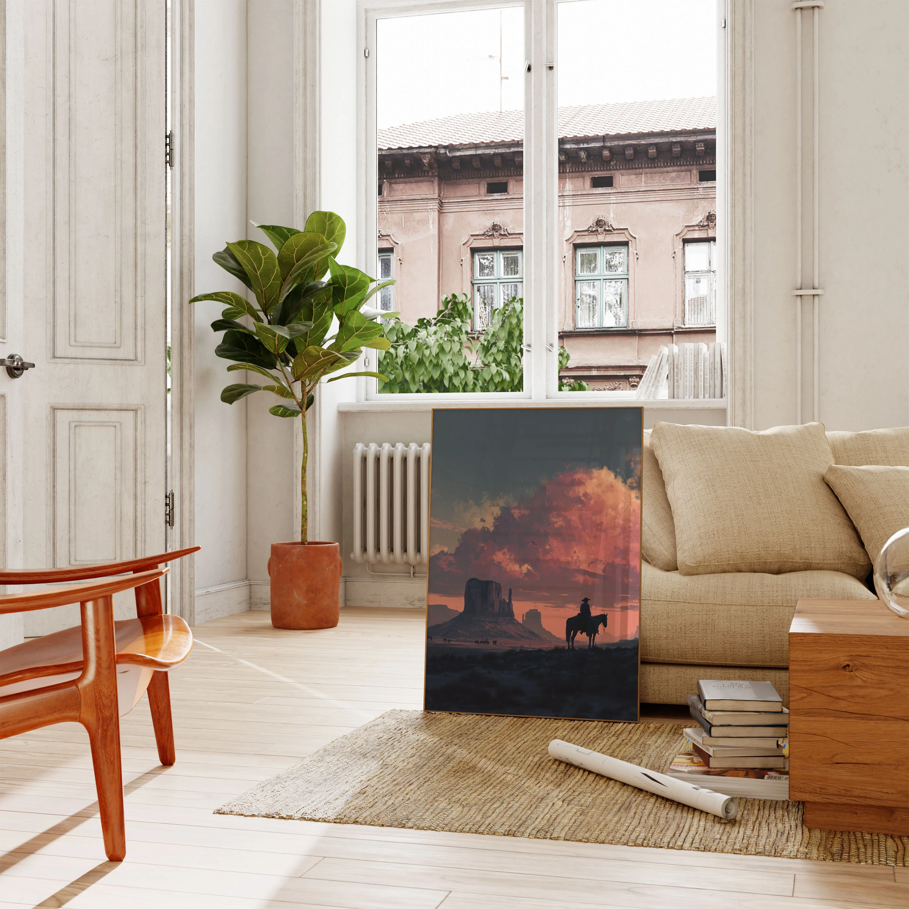 Cowboy Sunset Monument Valley Poster - Image 2