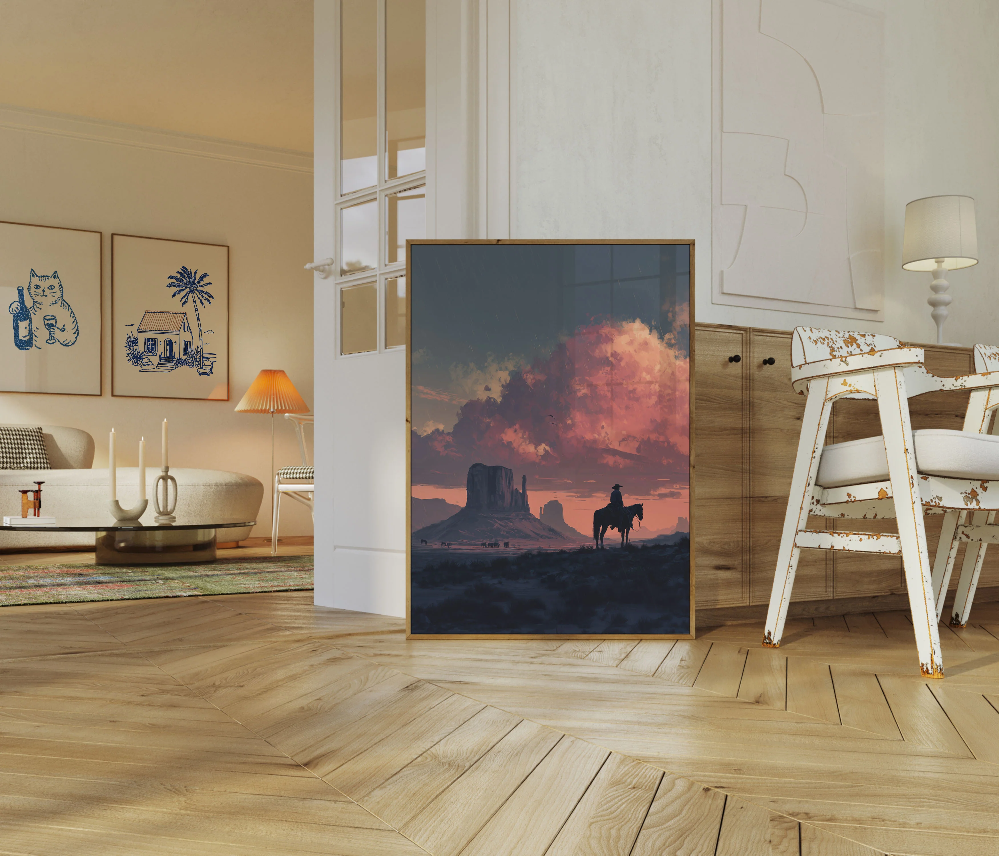 Cowboy Sunset Monument Valley Poster - Image 5