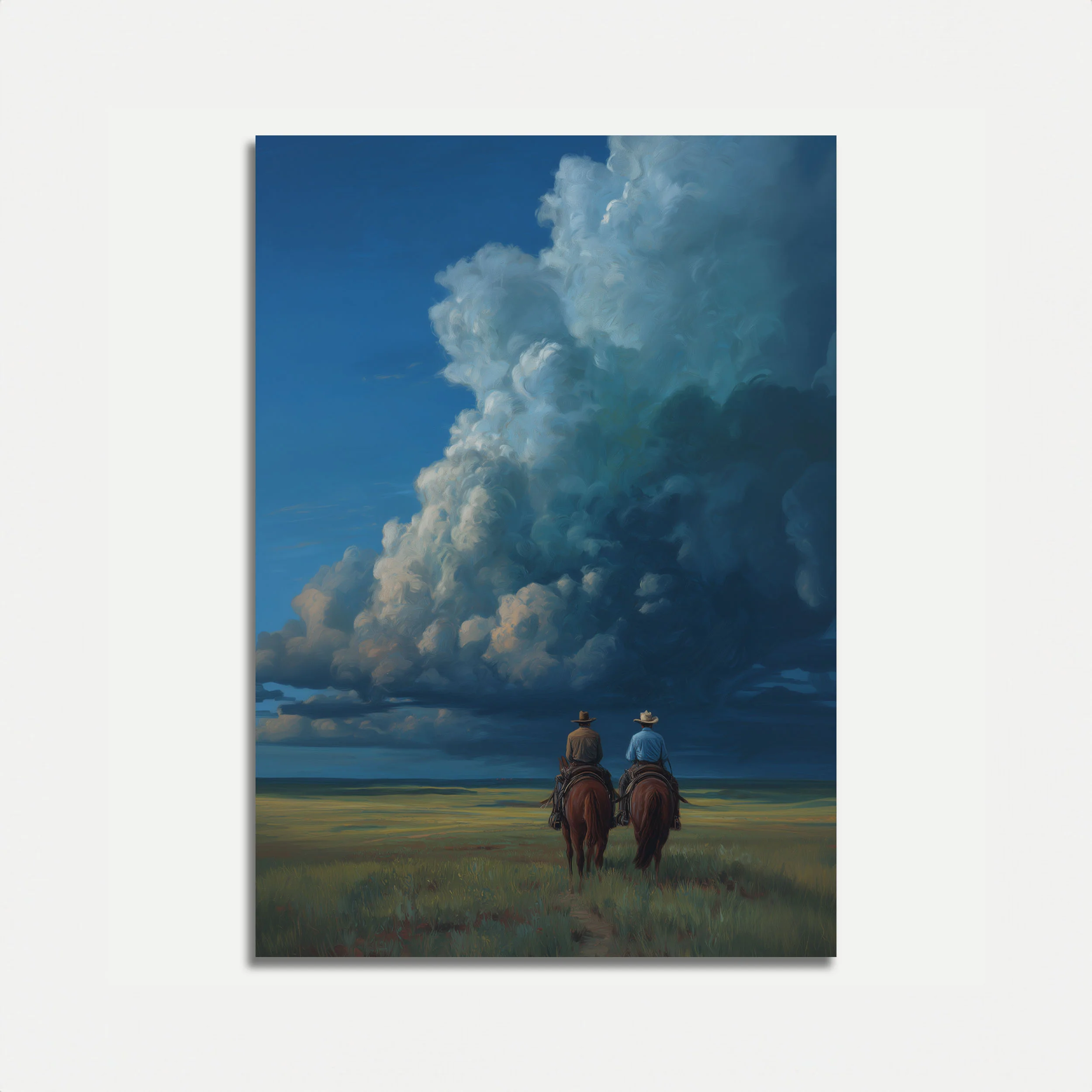 Cowboys Witnessing Storm Poster