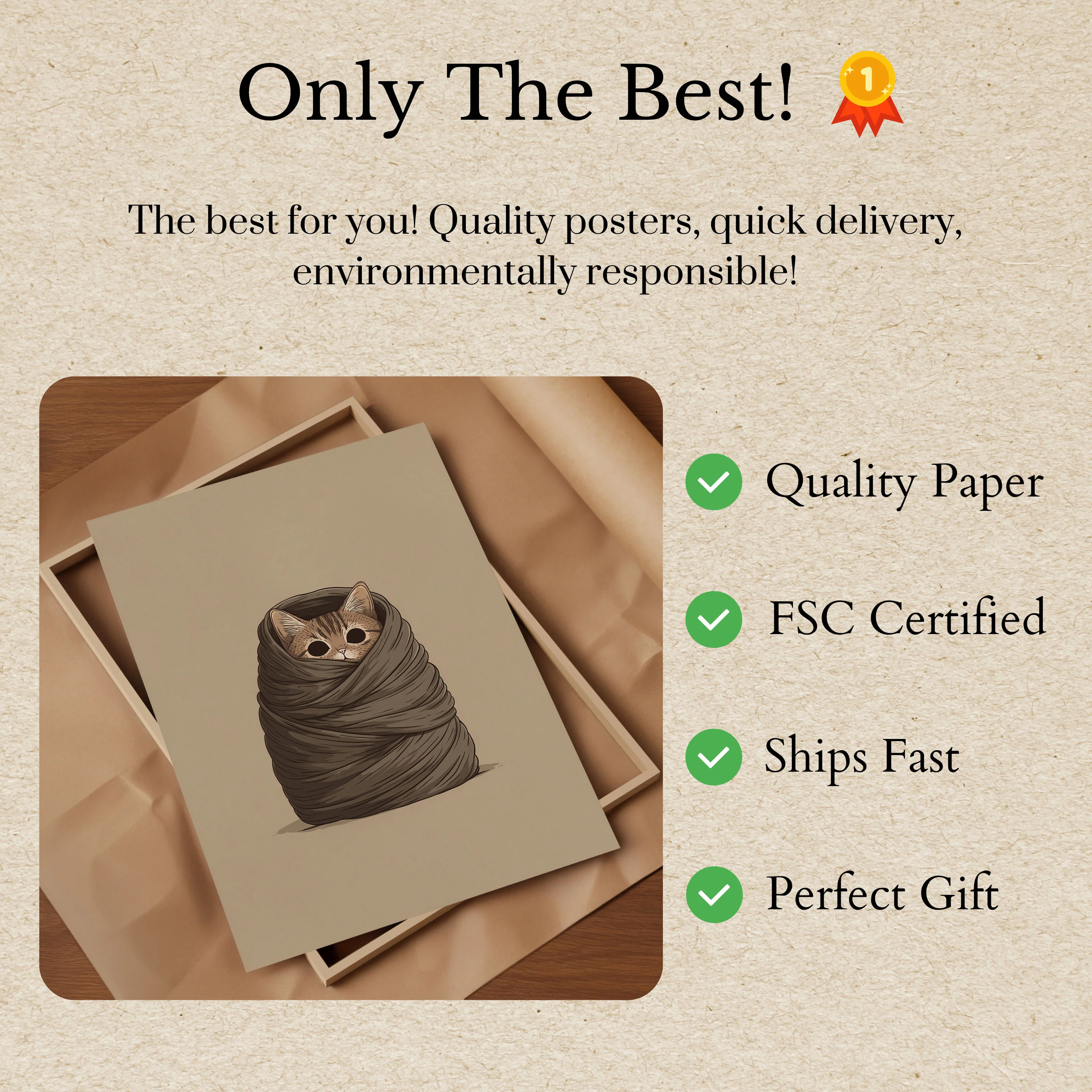 Cozy Cat Blanket Burrito Poster - Image 3