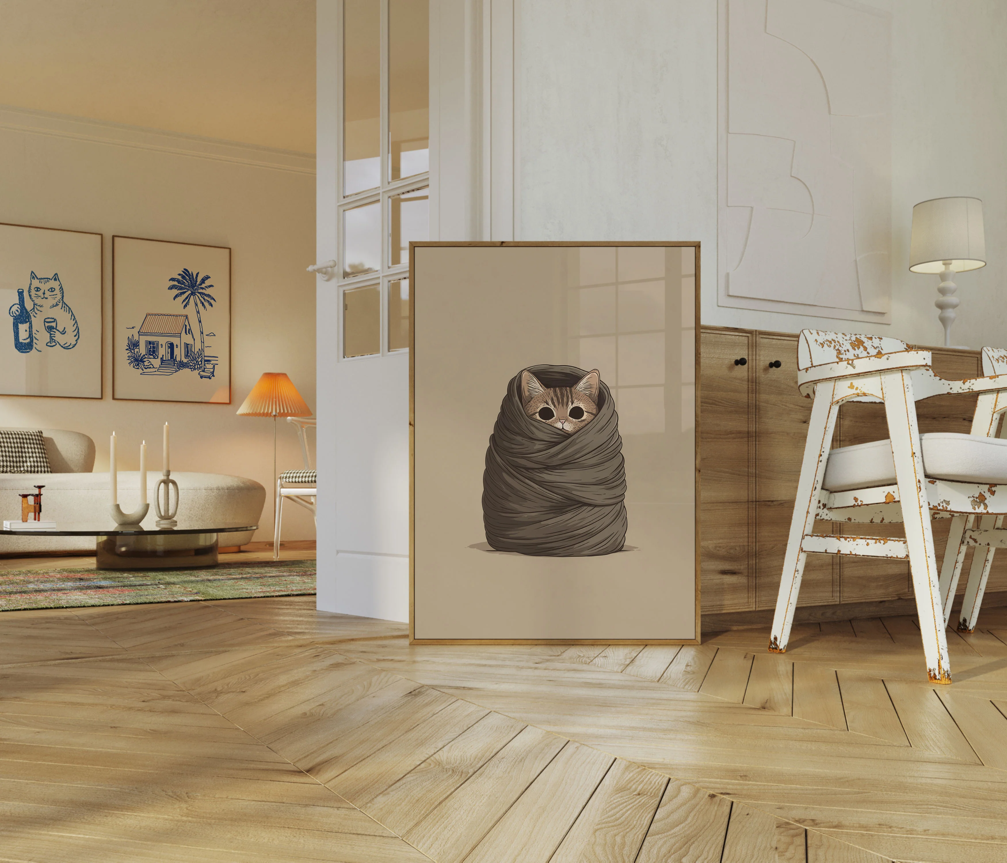 Cozy Cat Blanket Burrito Poster - Image 5
