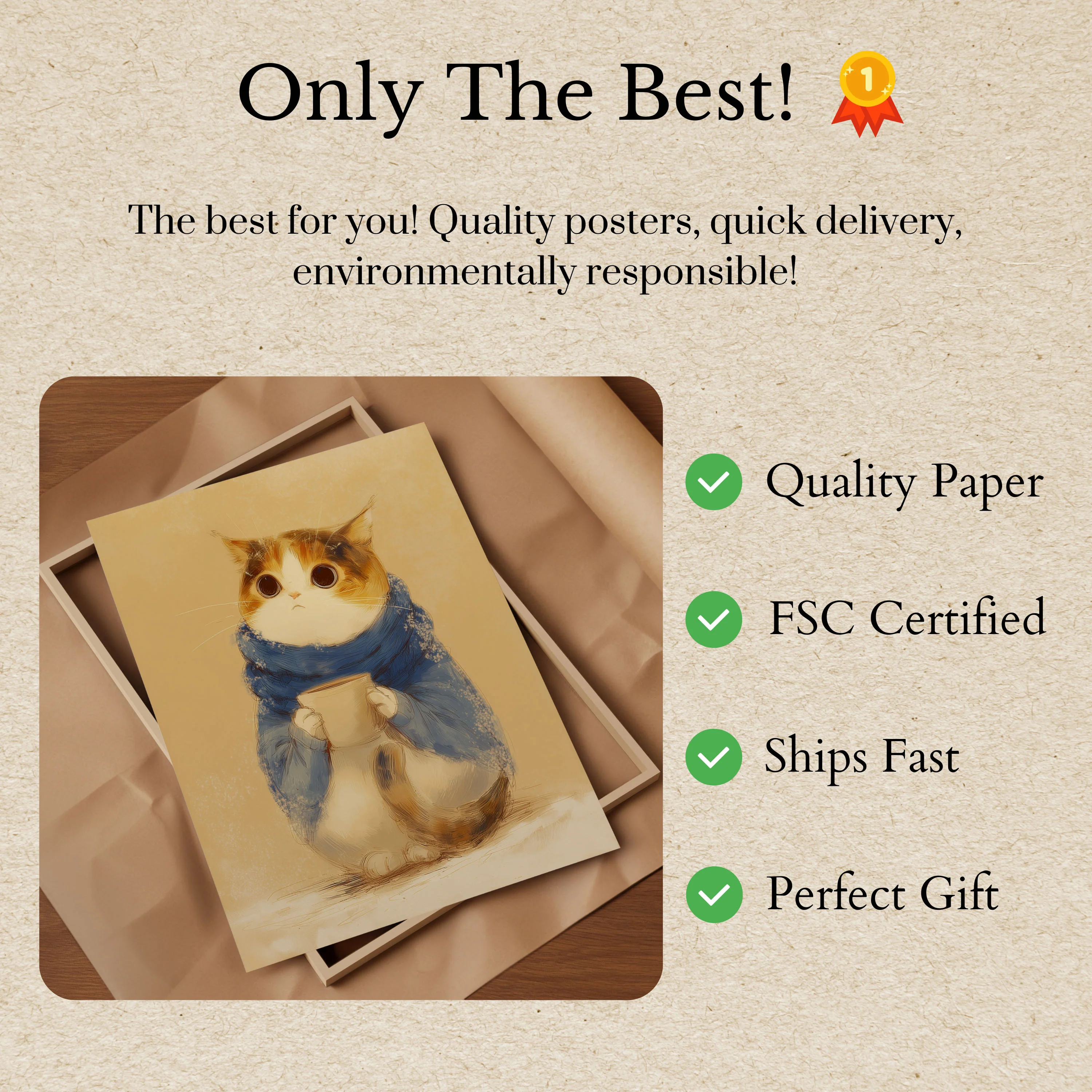 Cozy Cat Coffee Morning Poster - Image 3