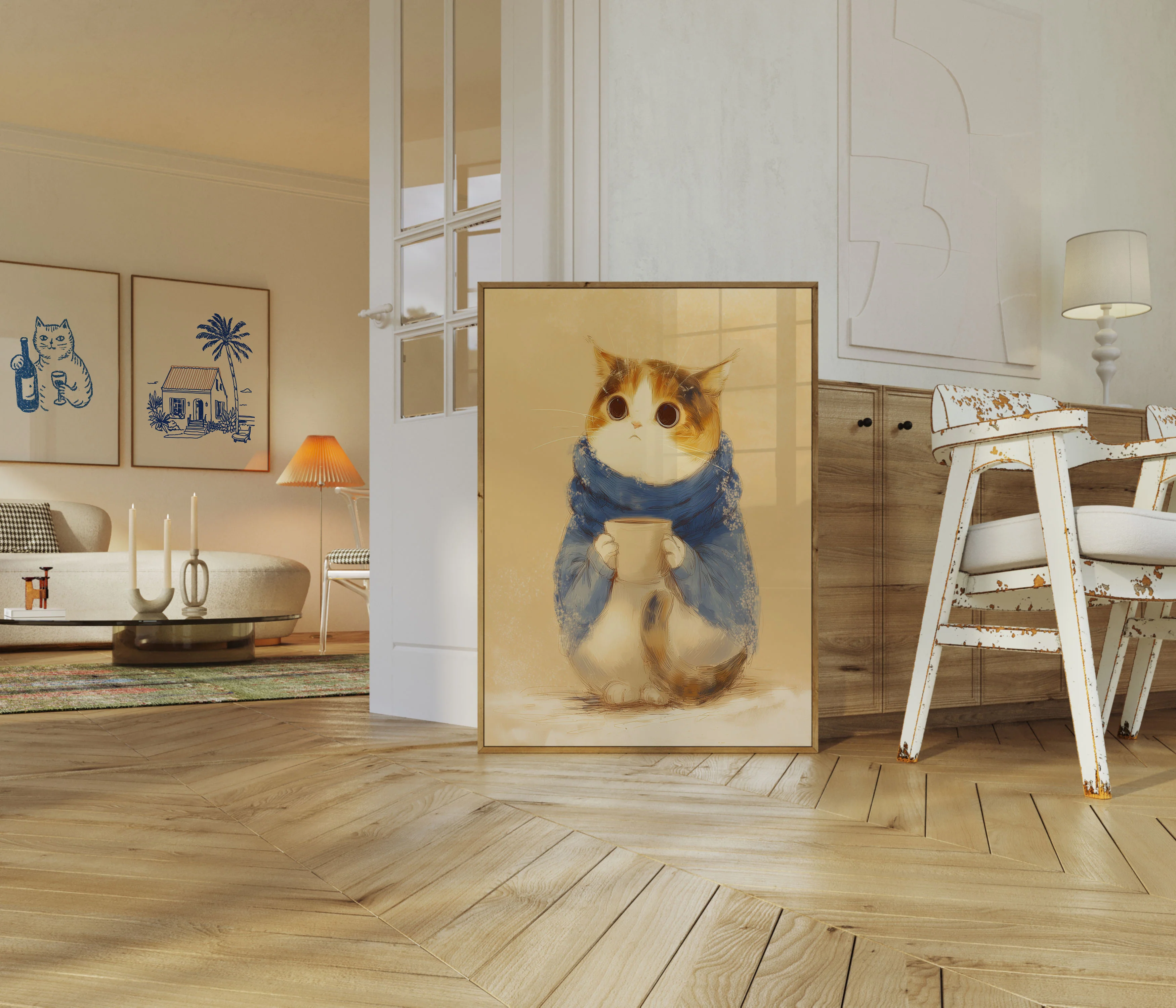 Cozy Cat Coffee Morning Poster - Image 5