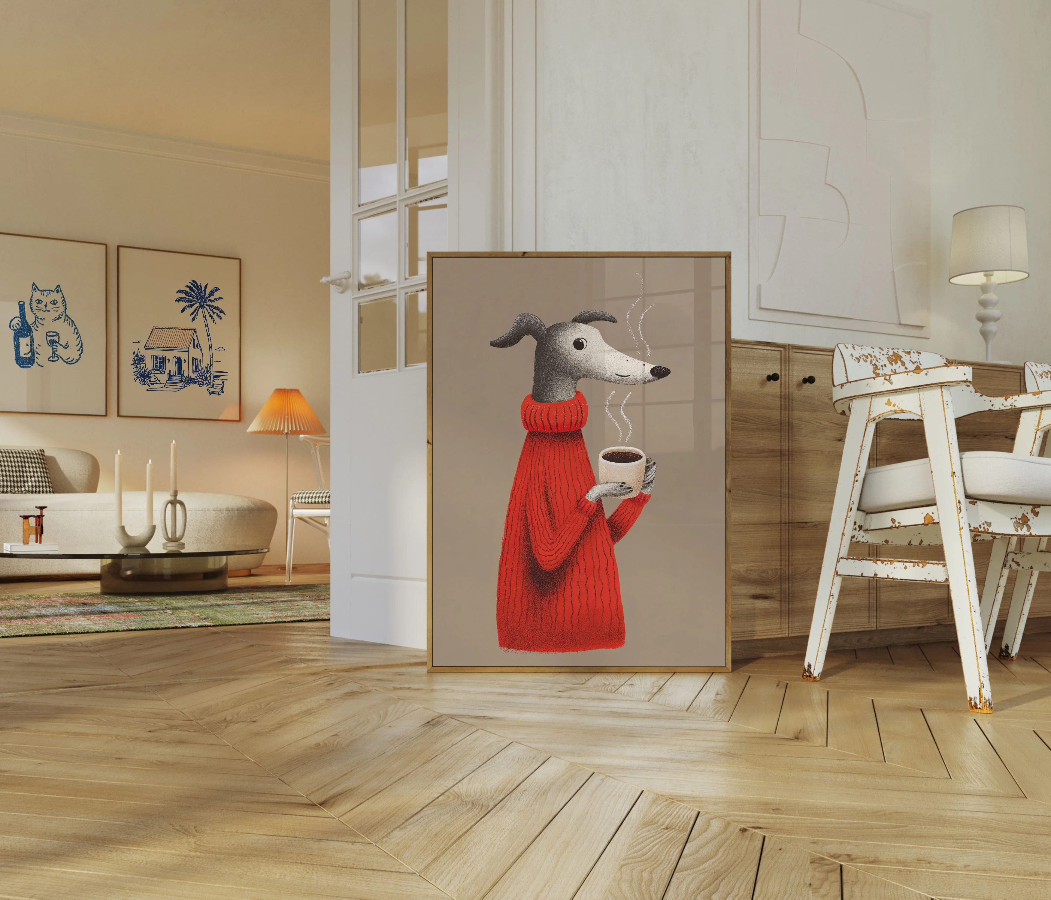 Cozy Coffee Dog Poster - Image 5
