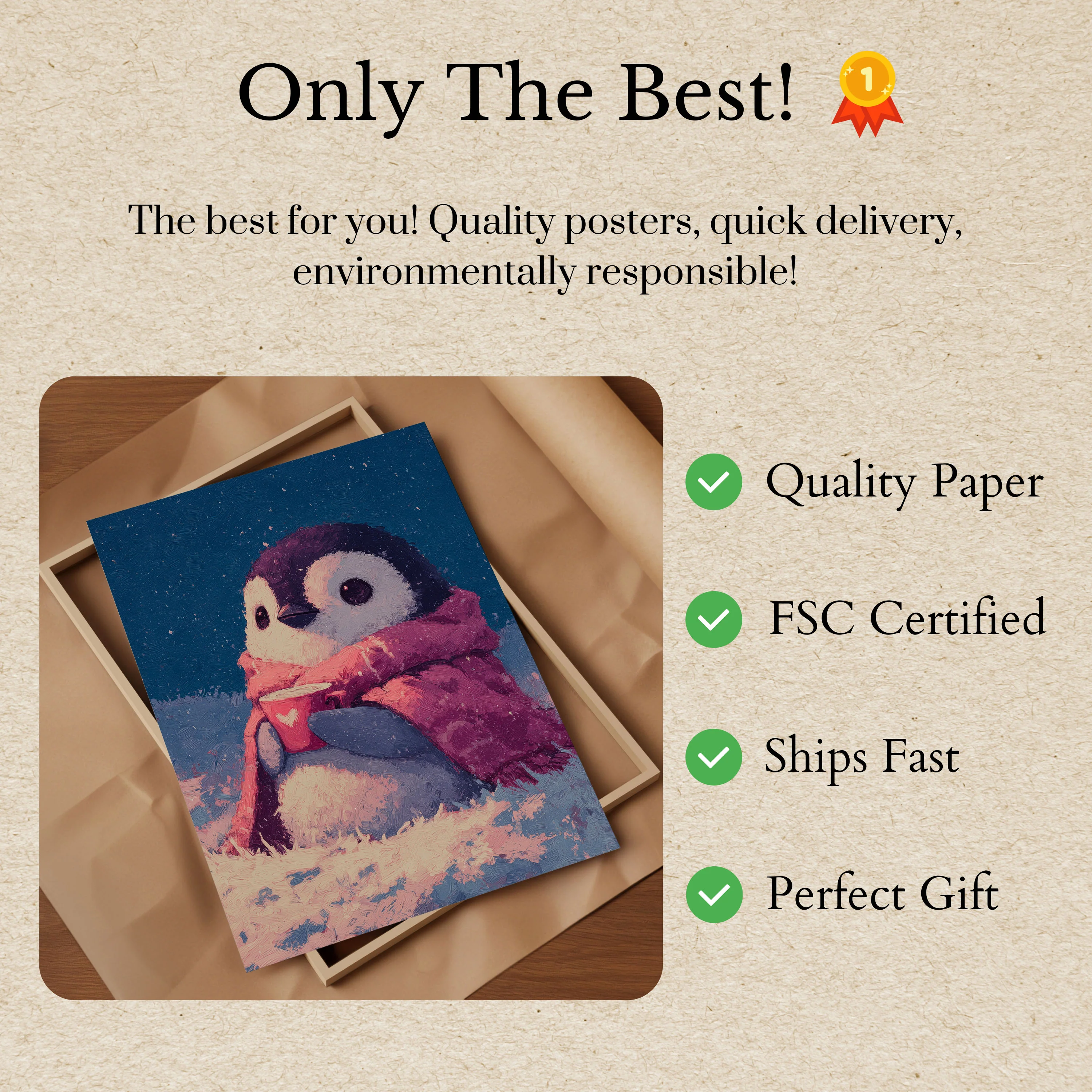 Cozy Penguin Winter Poster - Image 3