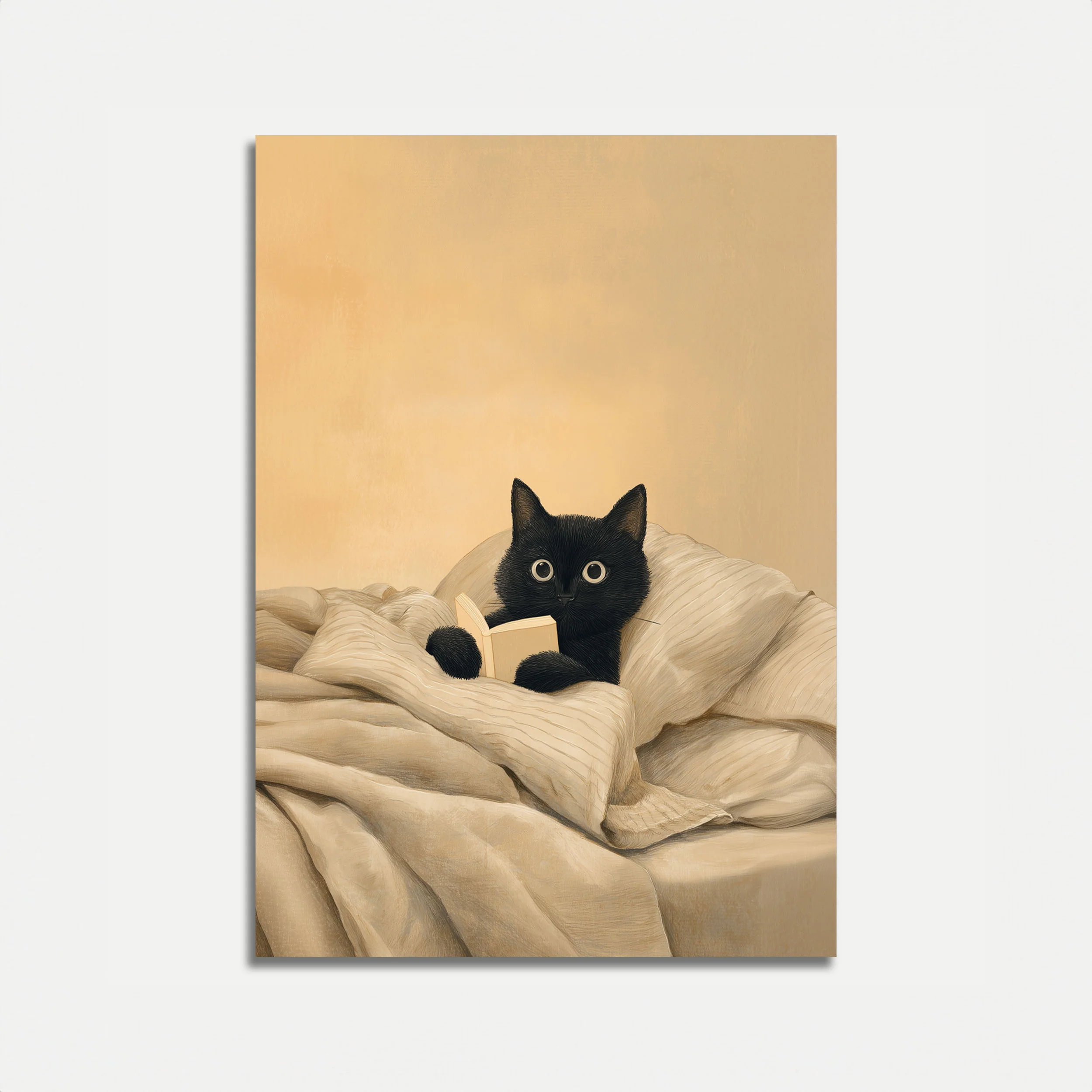 Cozy Reading Cat Poster