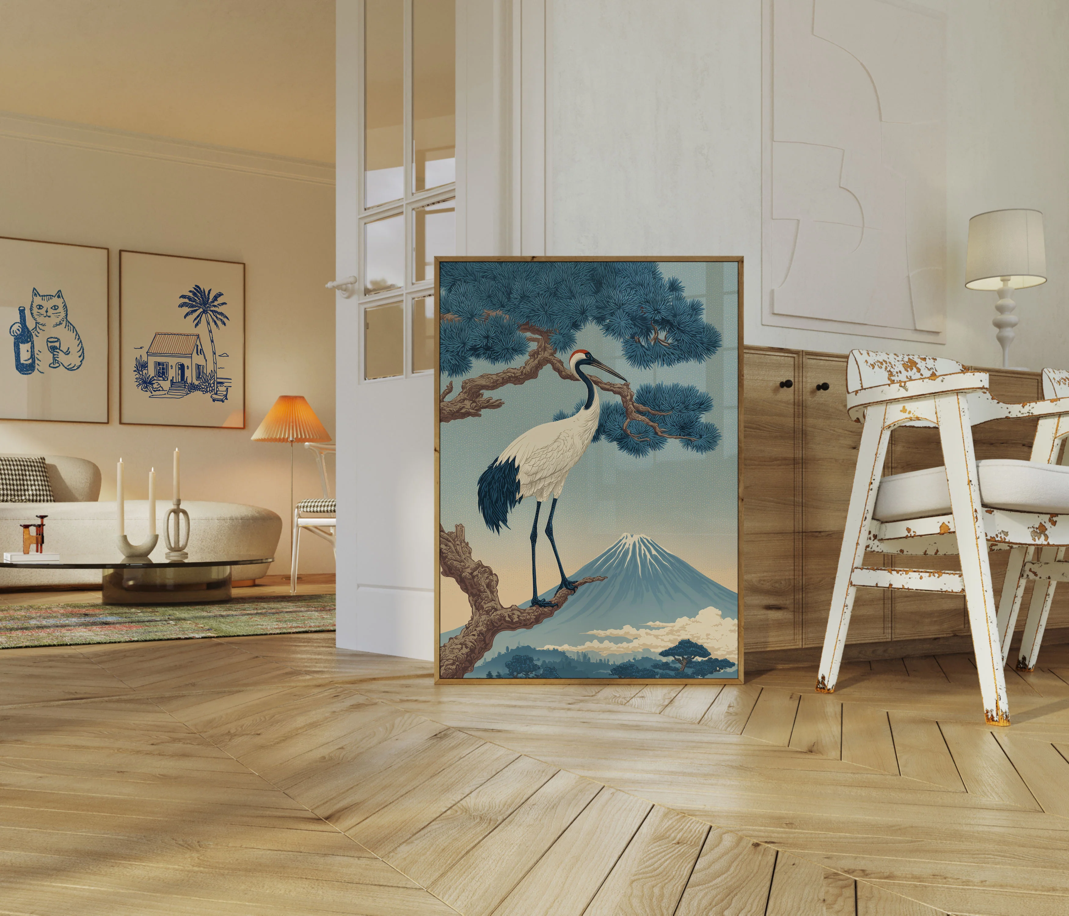 Crane and Mount Fuji Poster - Image 5