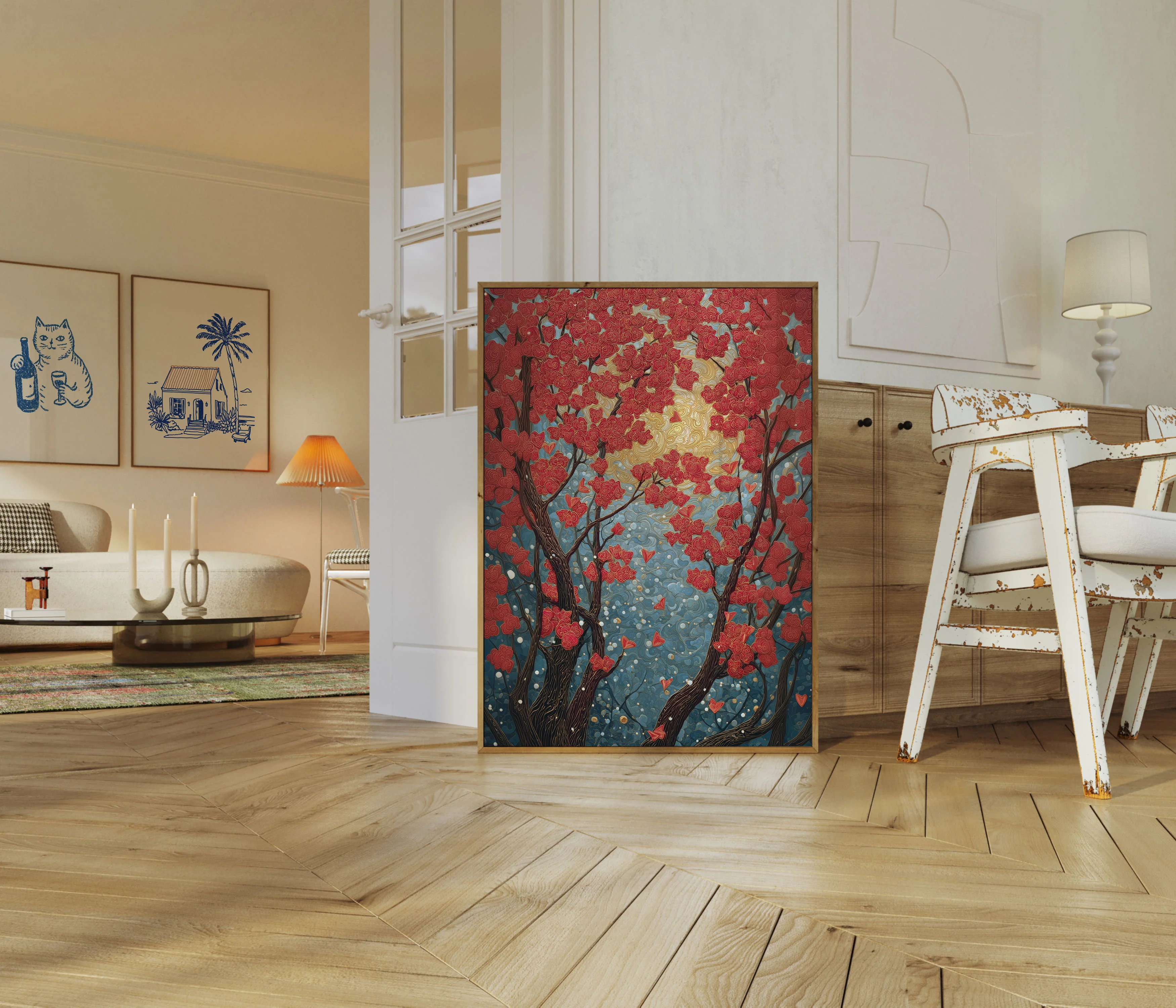 Crimson Blossom Forest Poster - Image 5