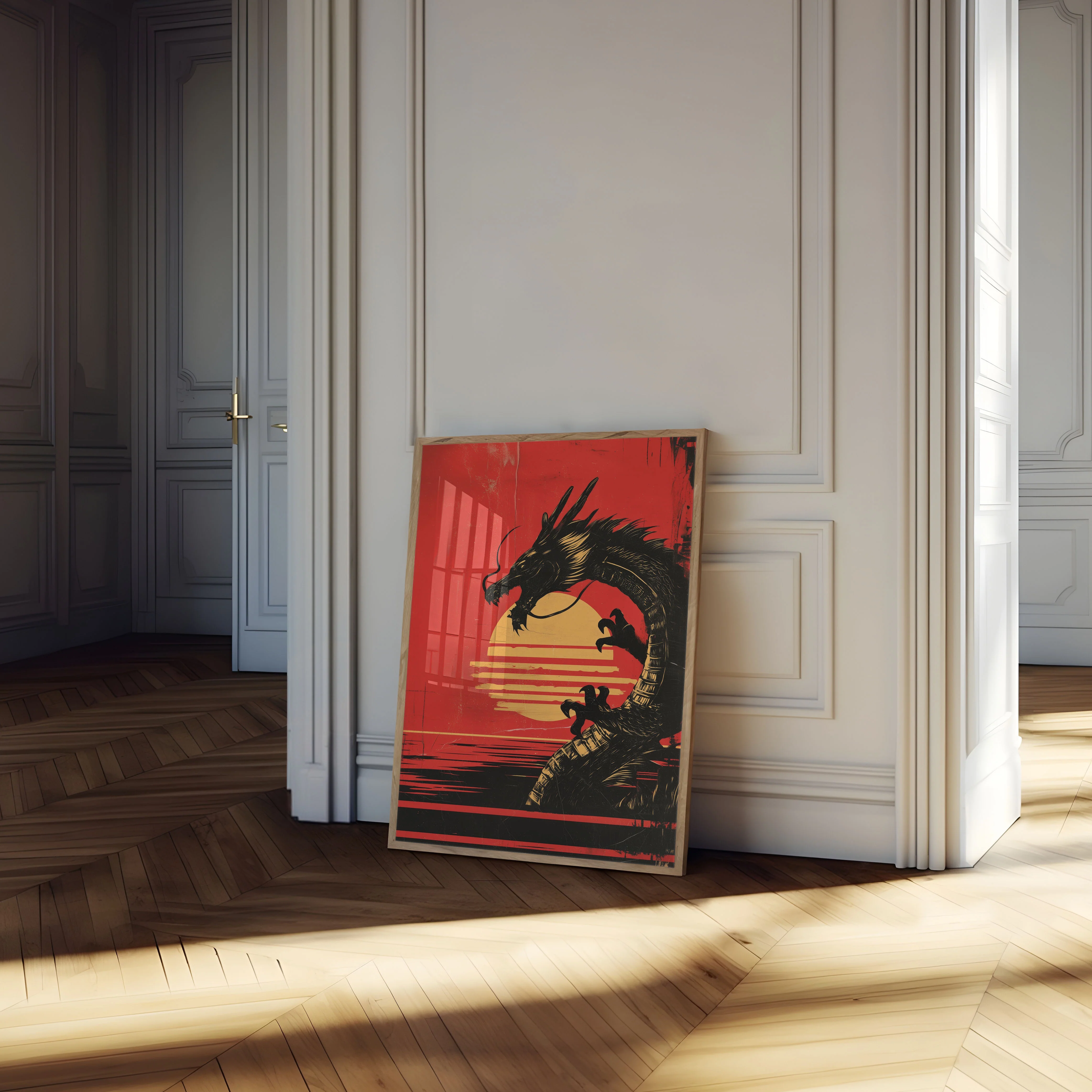 Crimson Dragon Sunset Poster - Image 4