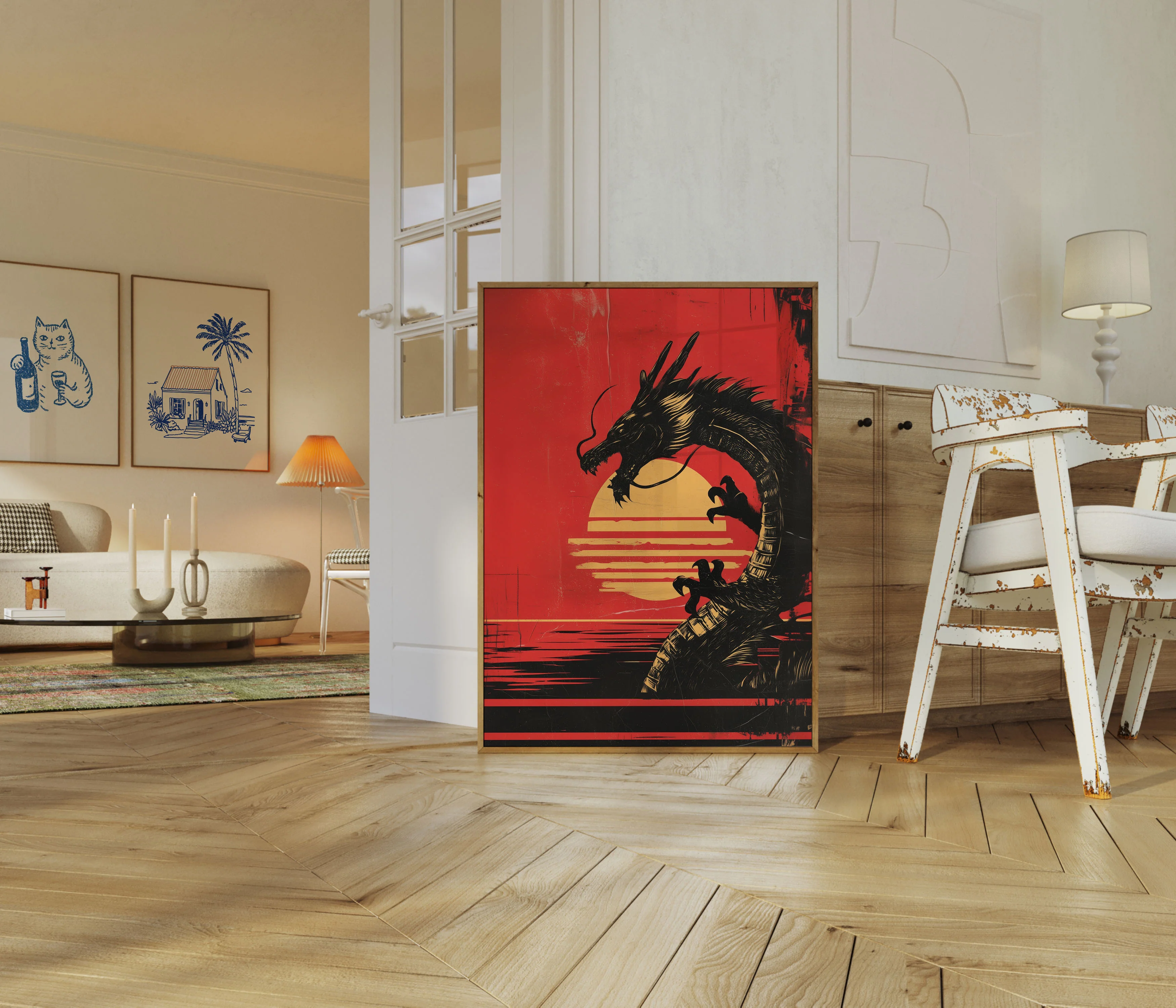Crimson Dragon Sunset Poster - Image 5