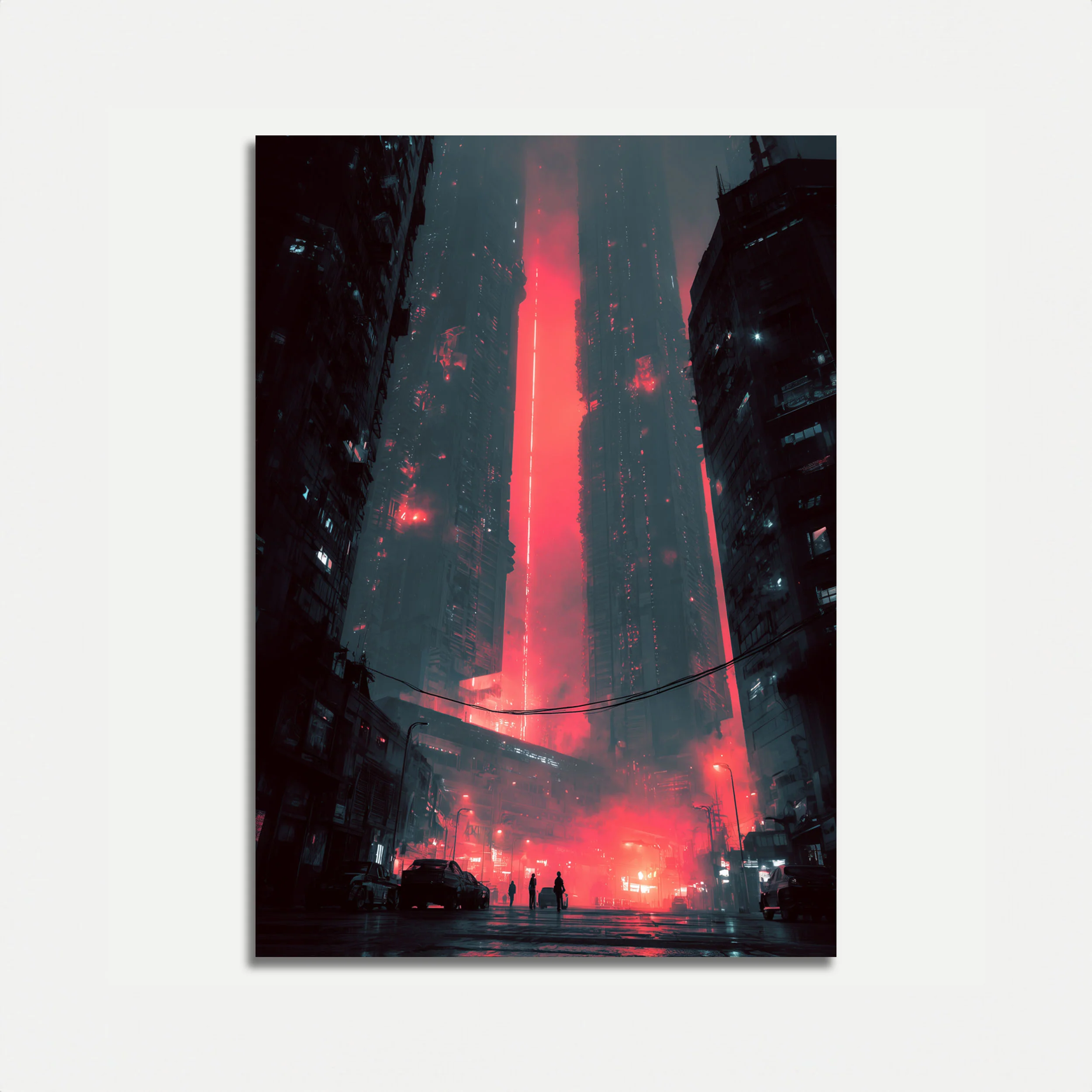 Crimson Dystopian City Poster