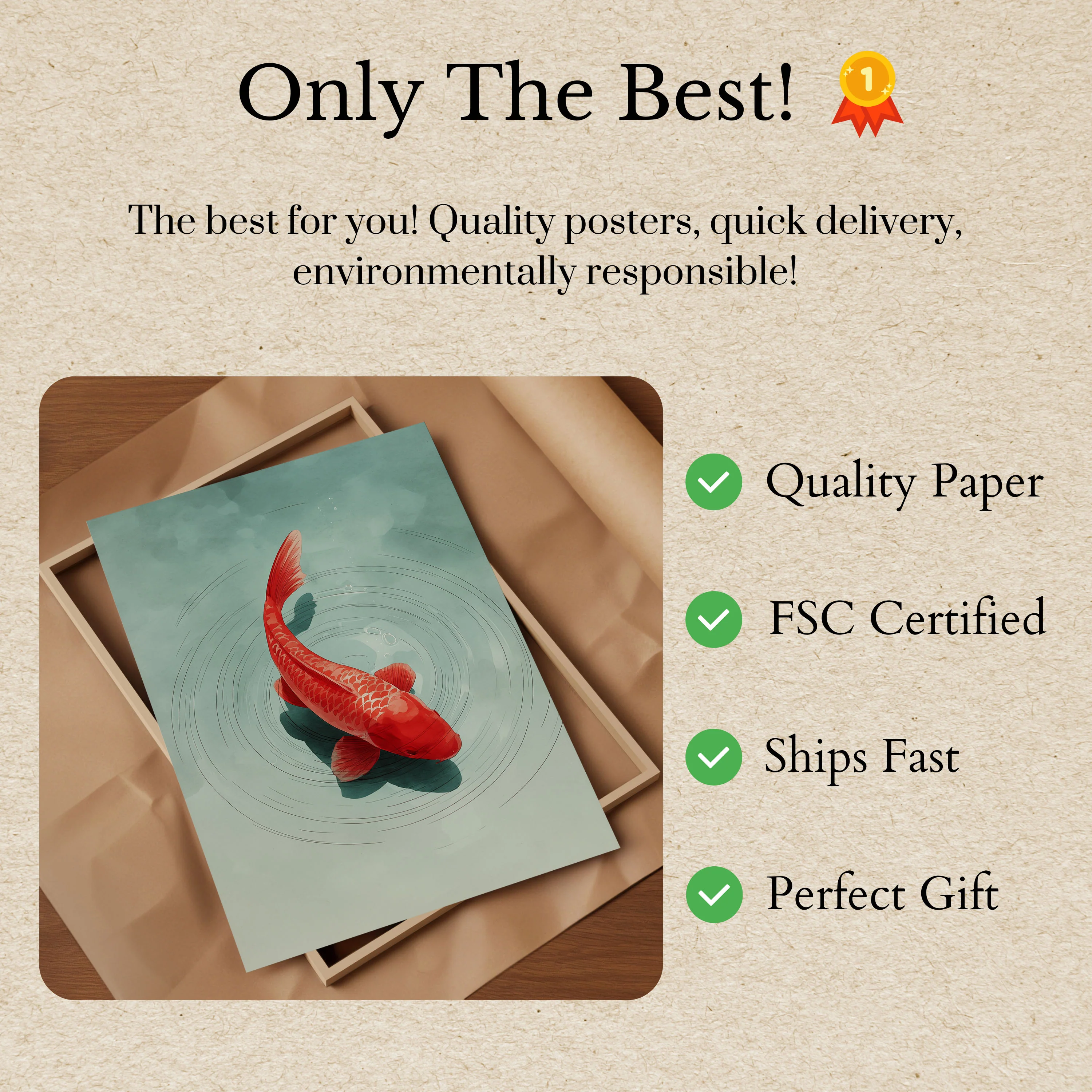 Crimson Koi Harmony Poster - Image 3
