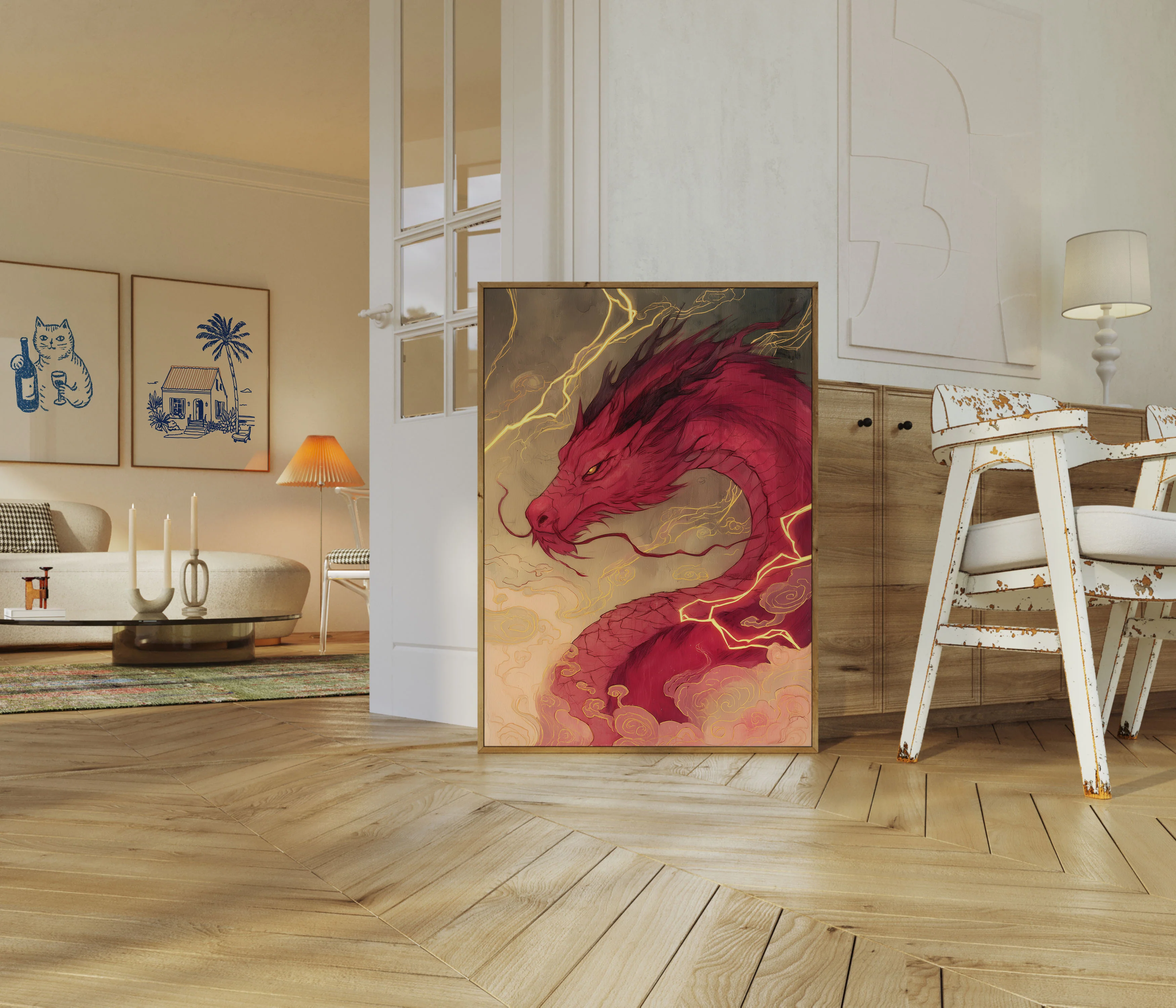 Crimson Lightning Dragon Poster - Image 5
